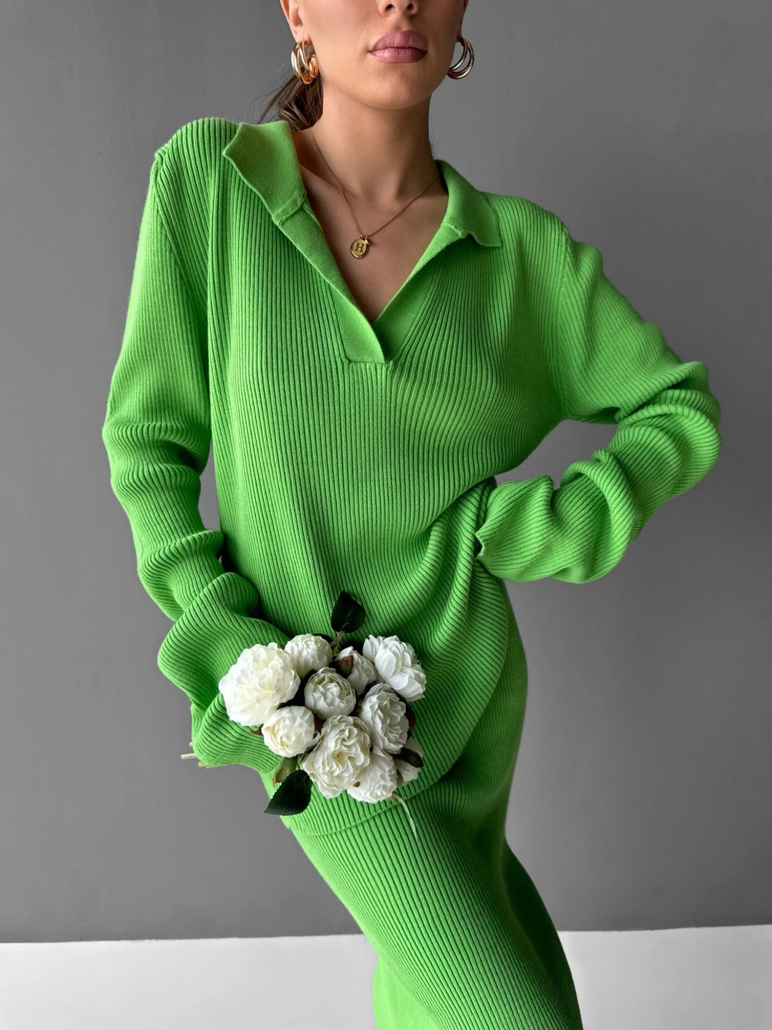 Collar Knit Sweater - Love Bird