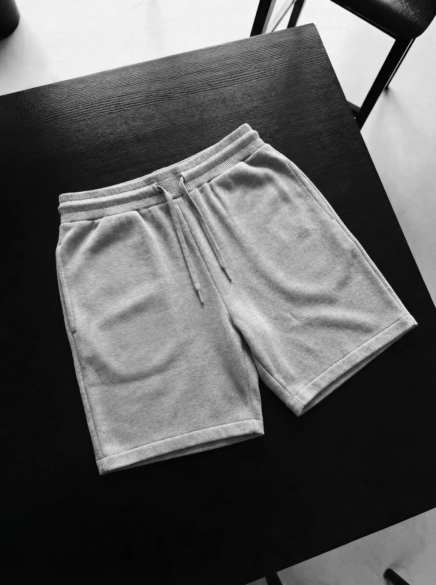 Loose Fit Knit Shorts - Grey