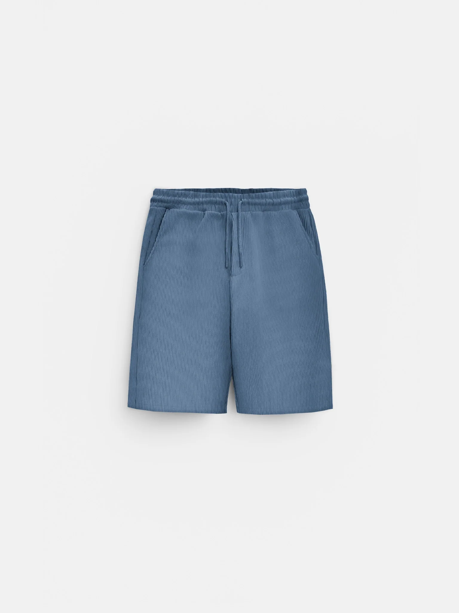 Loose Fit Ribbed Shorts - Coronet Blue
