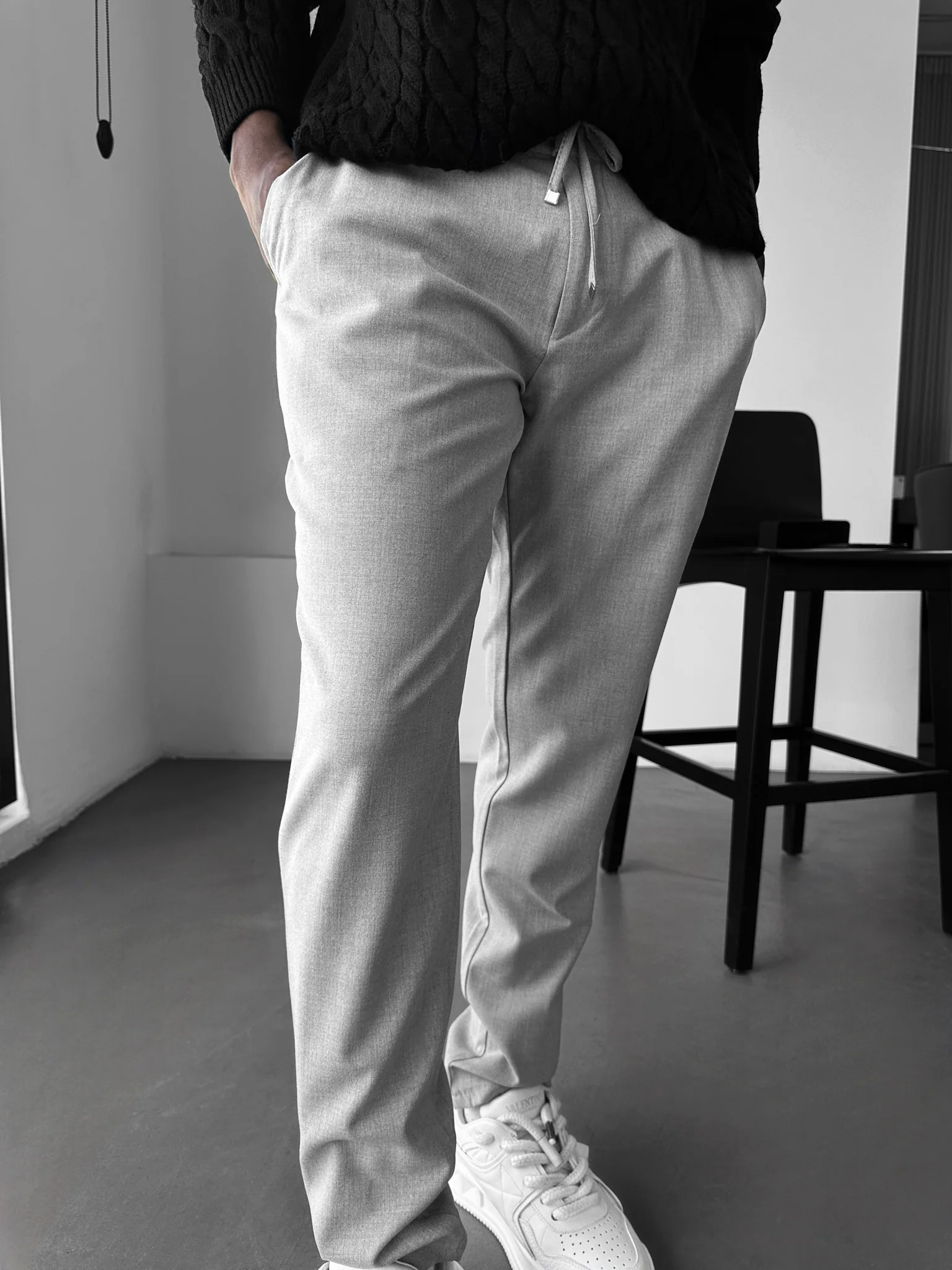 Modern Cut Casual Trousers - Grey