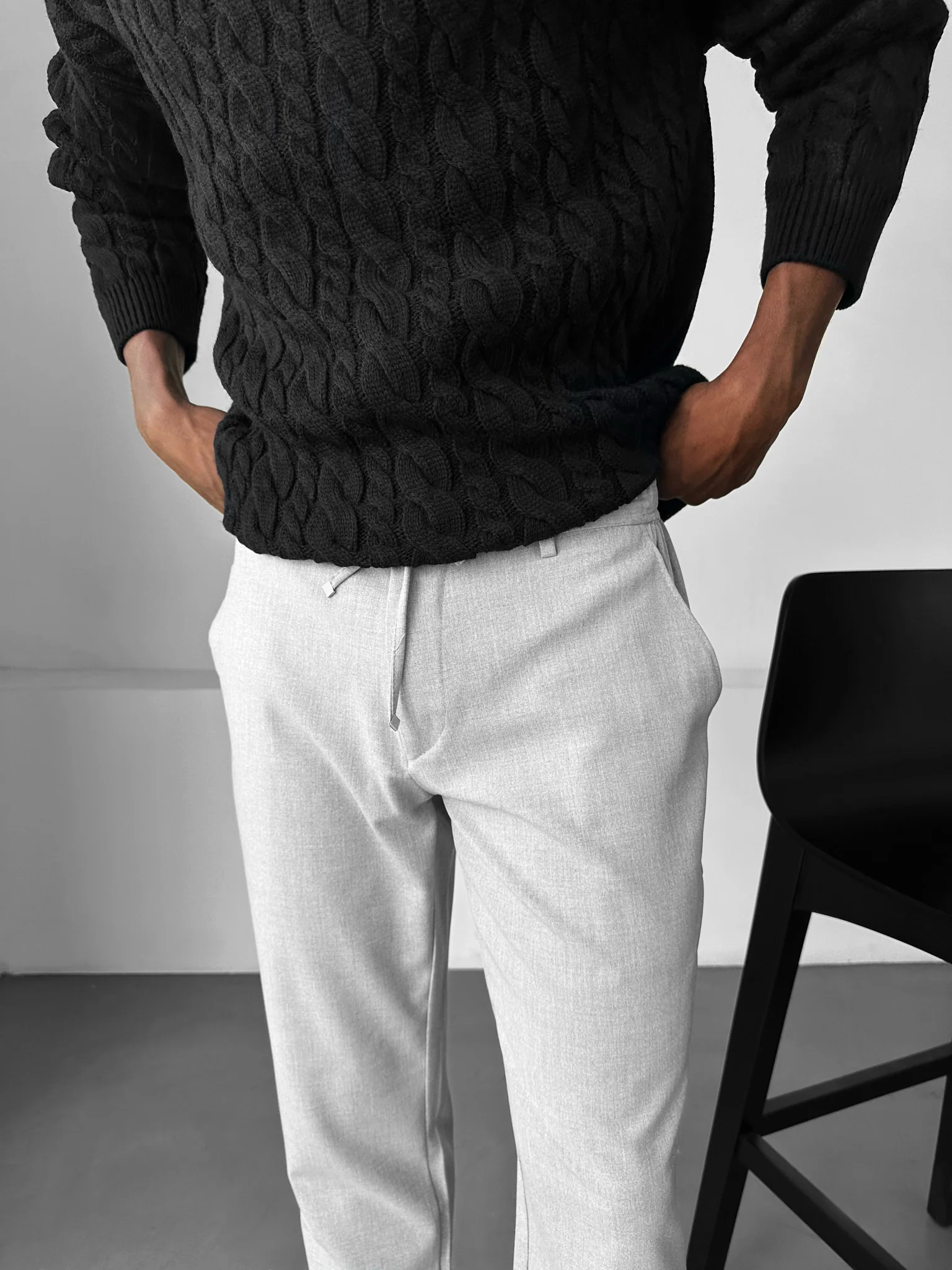 Modern Cut Casual Trousers - Grey - Image 2