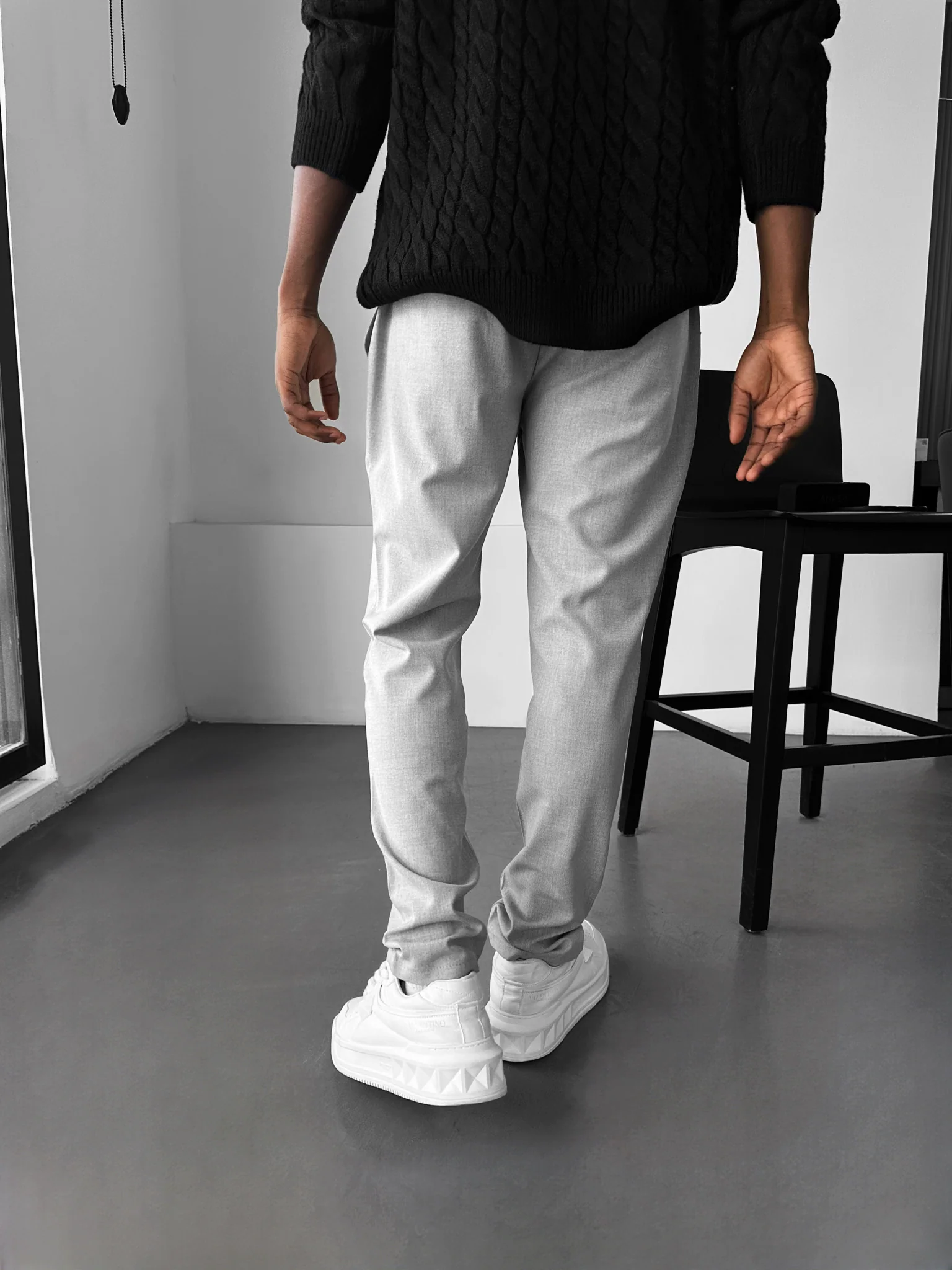 Modern Cut Casual Trousers - Grey - Image 3