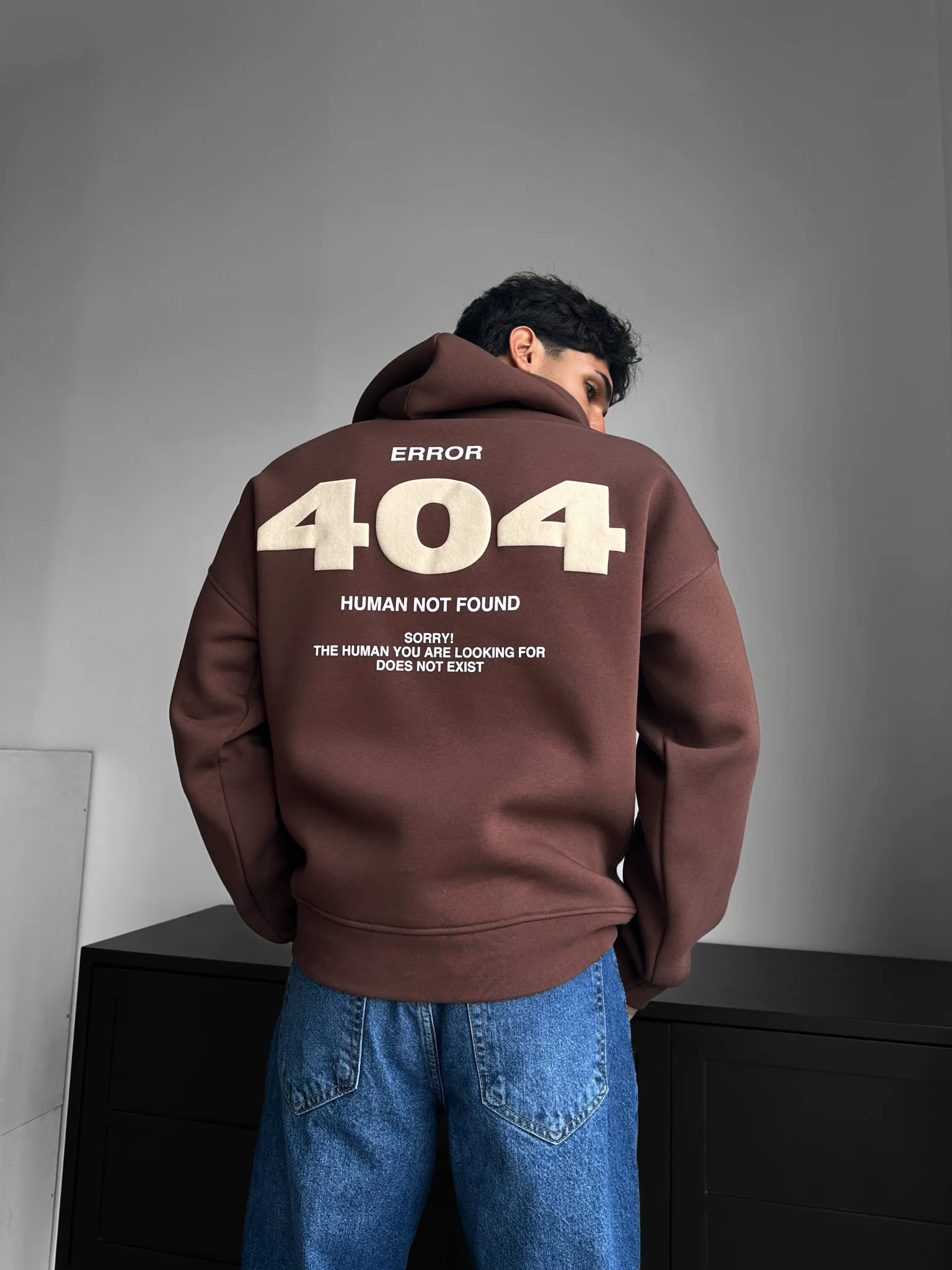 Oversize 404 Hoodie - Brown - Image 2