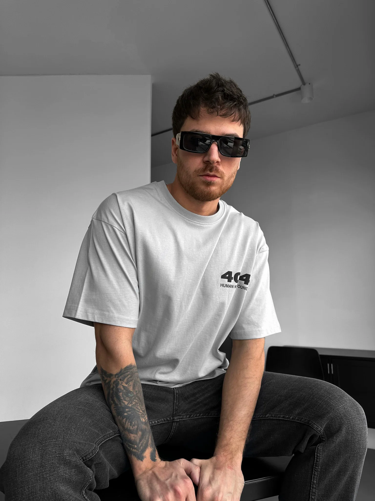 Oversize 404 T-shirt - Grey - Image 2