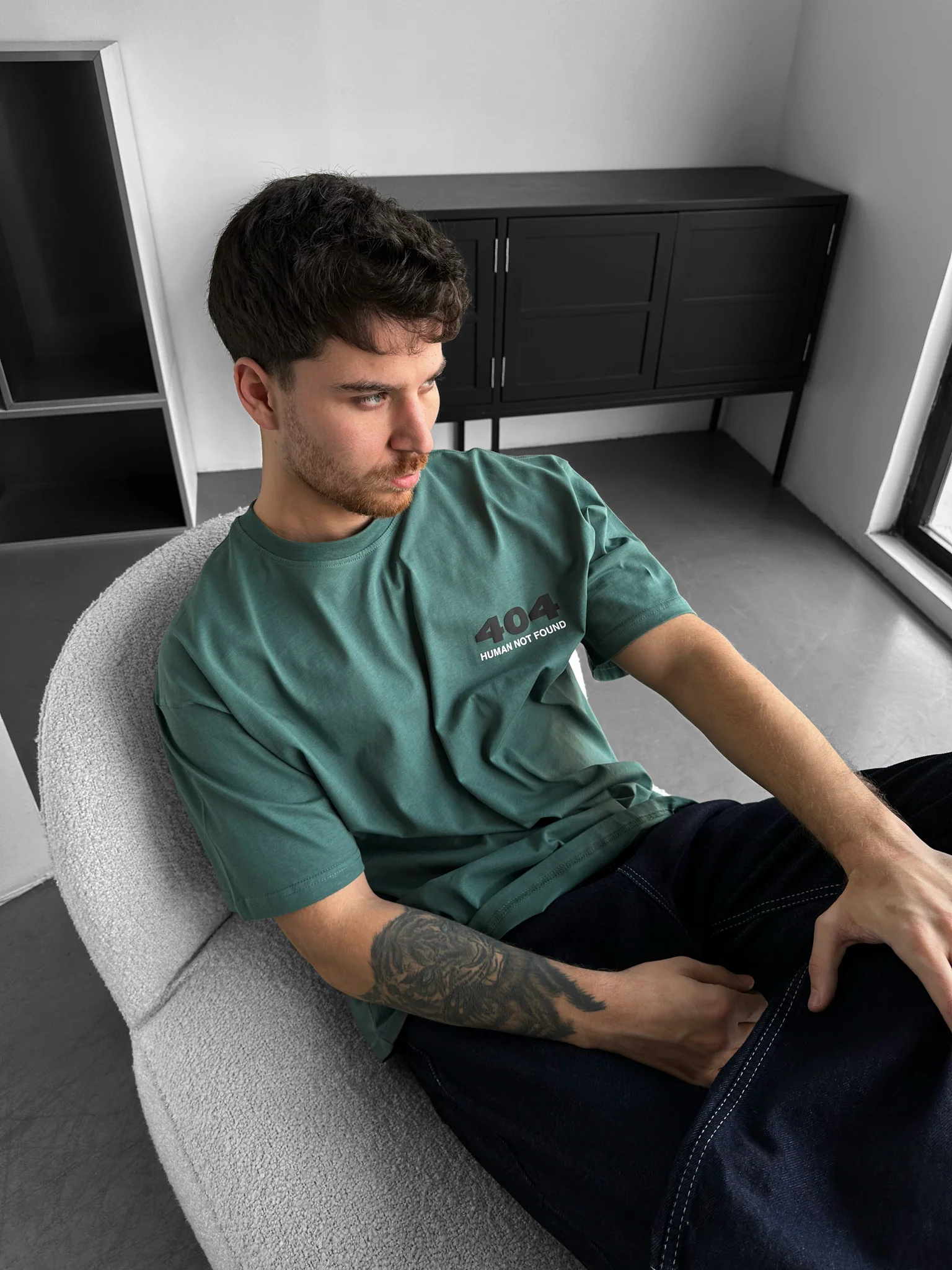 Oversize 404 T-shirt - Khaki - Image 3