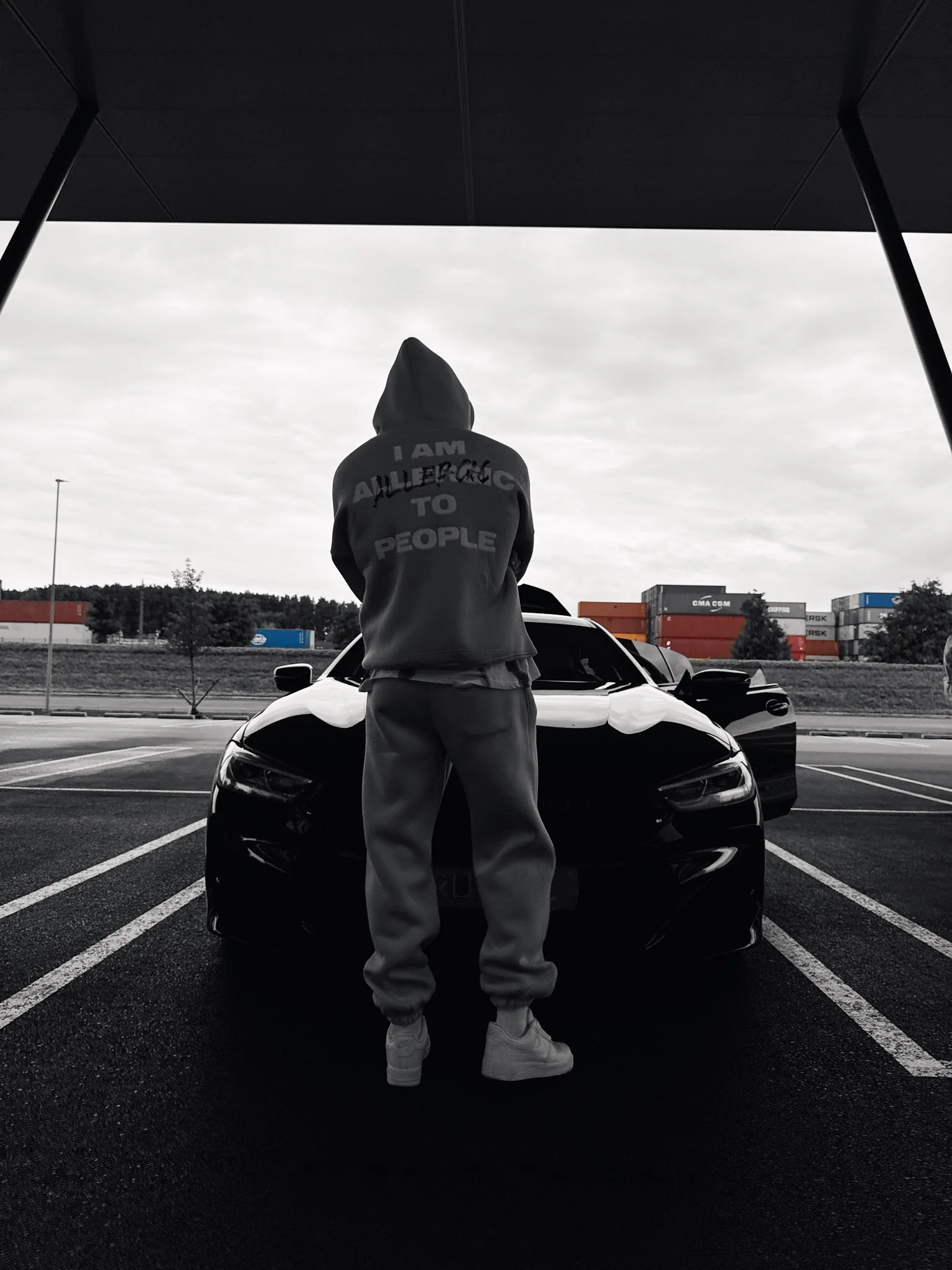 Oversize Allergic Hoodie - Grey - Image 2