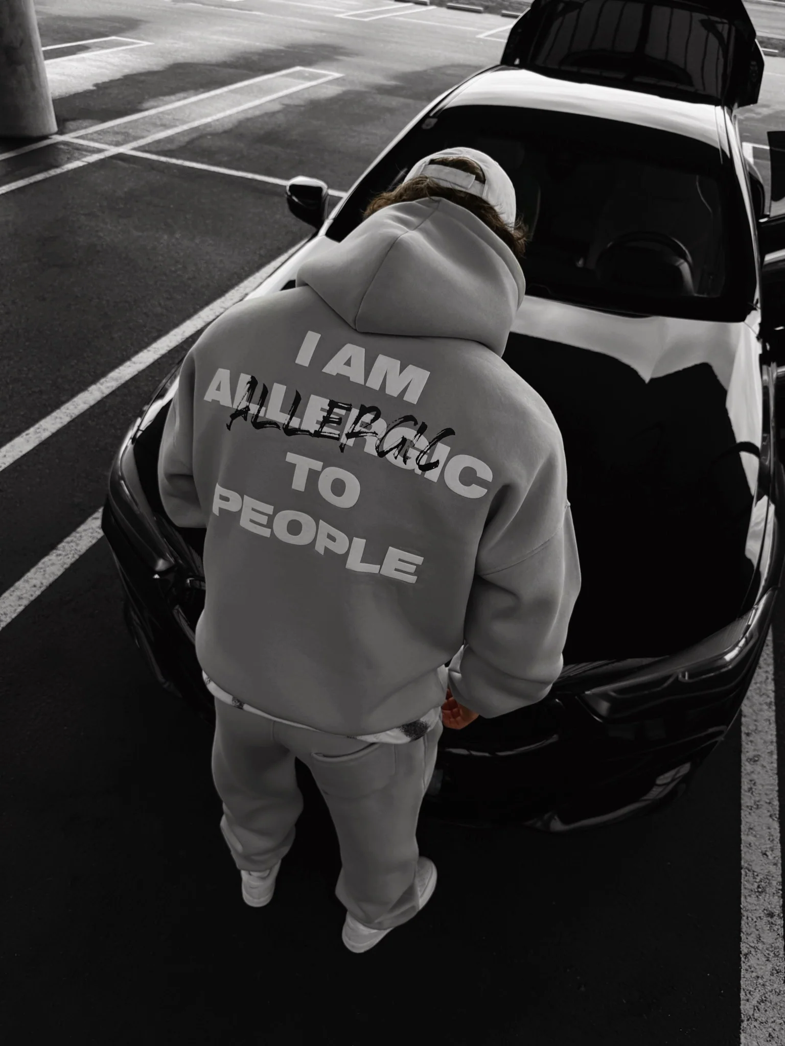 Oversize Allergic Hoodie - Grey - Image 3