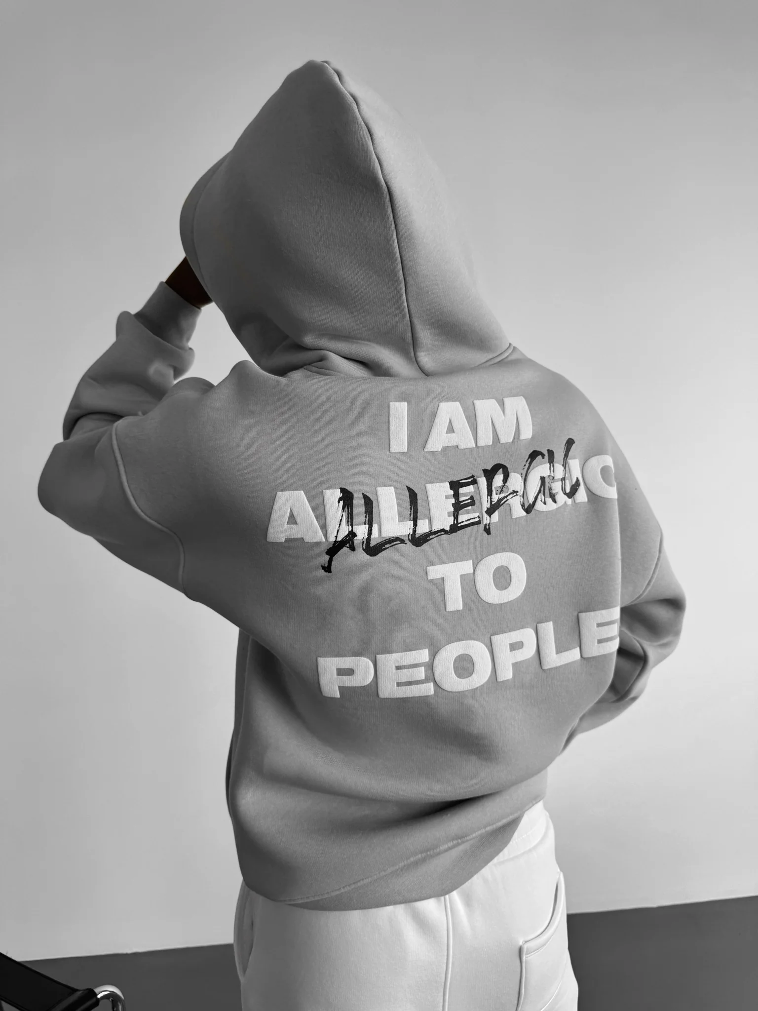 Oversize Allergic Hoodie - Grey - Image 5