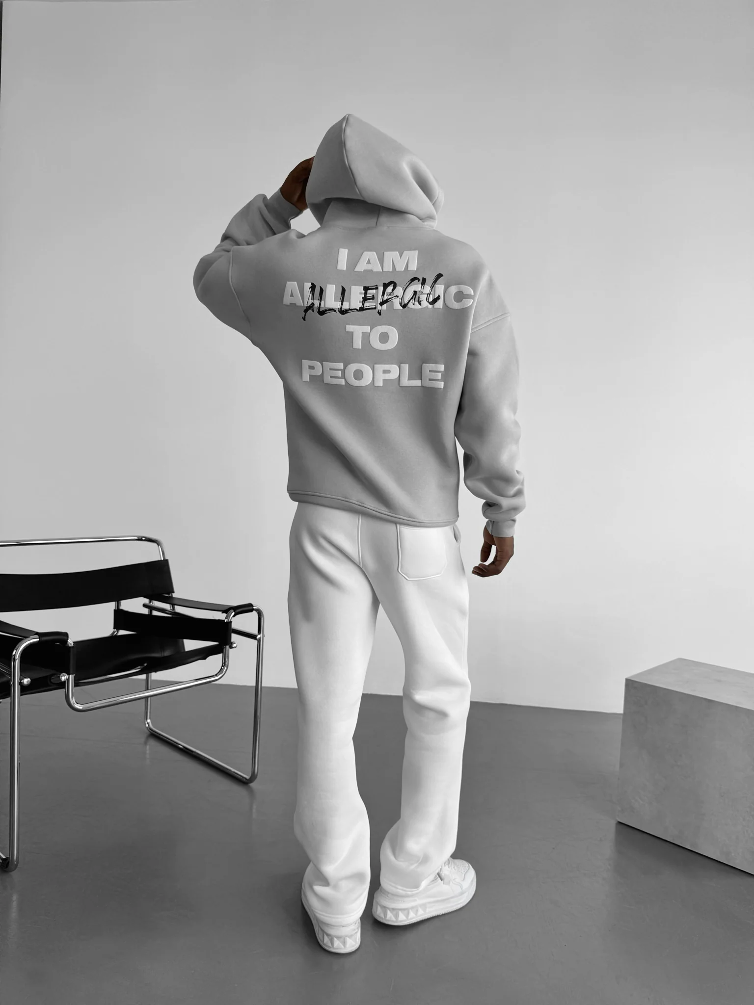Oversize Allergic Hoodie - Grey - Image 6