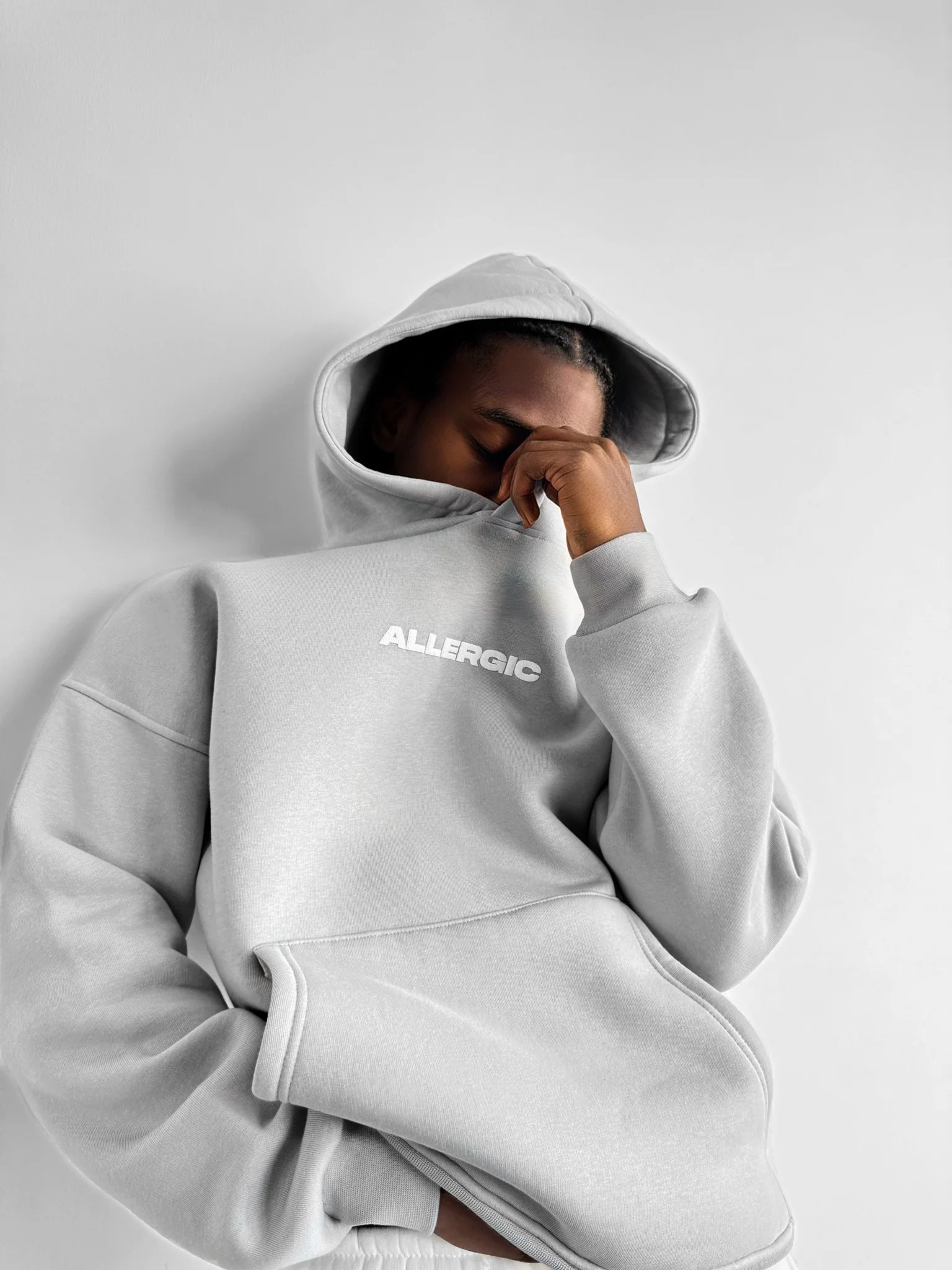 Oversize Allergic Hoodie - Grey - Image 7