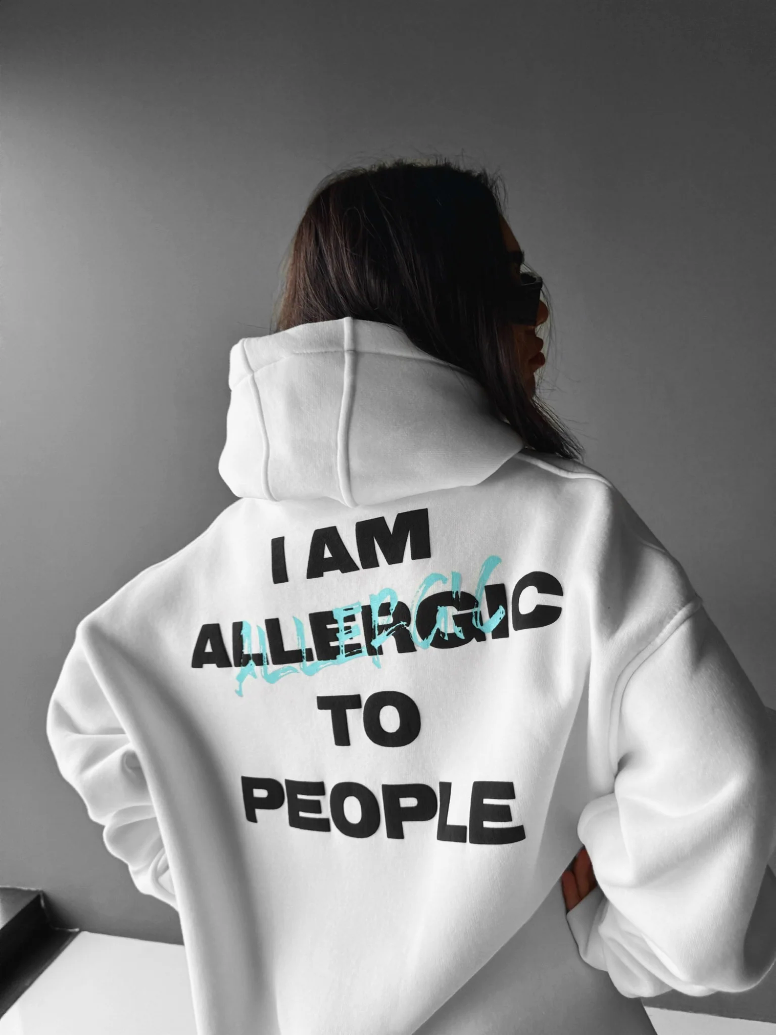 Oversize Allergic Hoodie - White - Image 4
