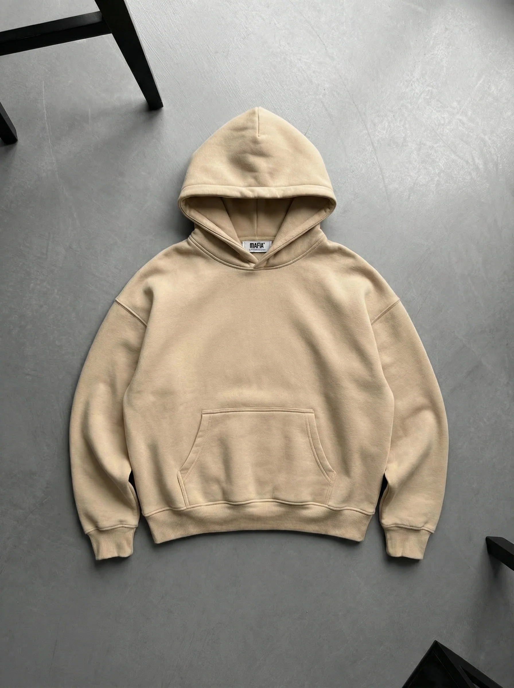 Oversize Basic Hoodie - Beige