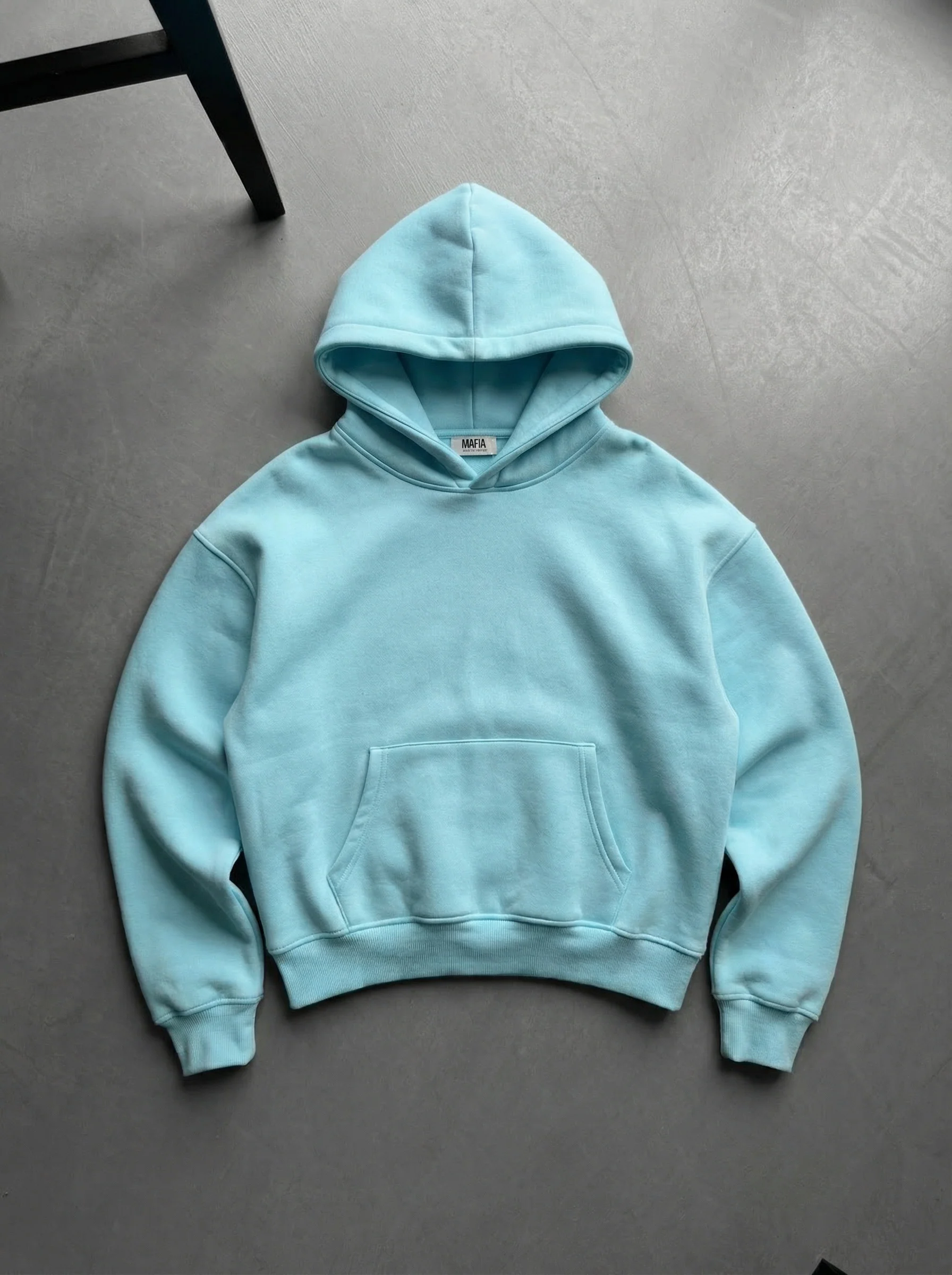 Oversize Basic Hoodie - Ice Blue
