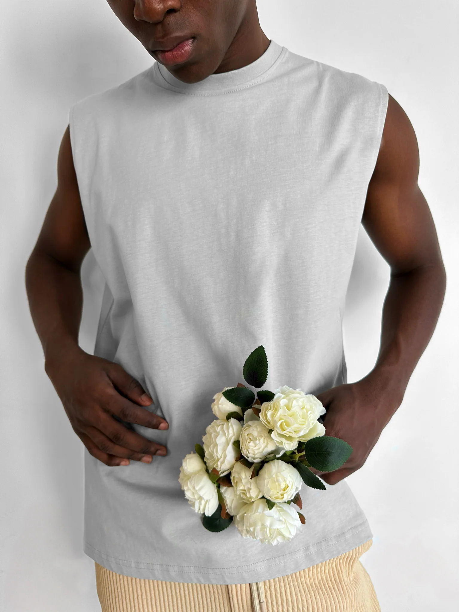 Oversize Basic Tanktop - Grey - Image 4