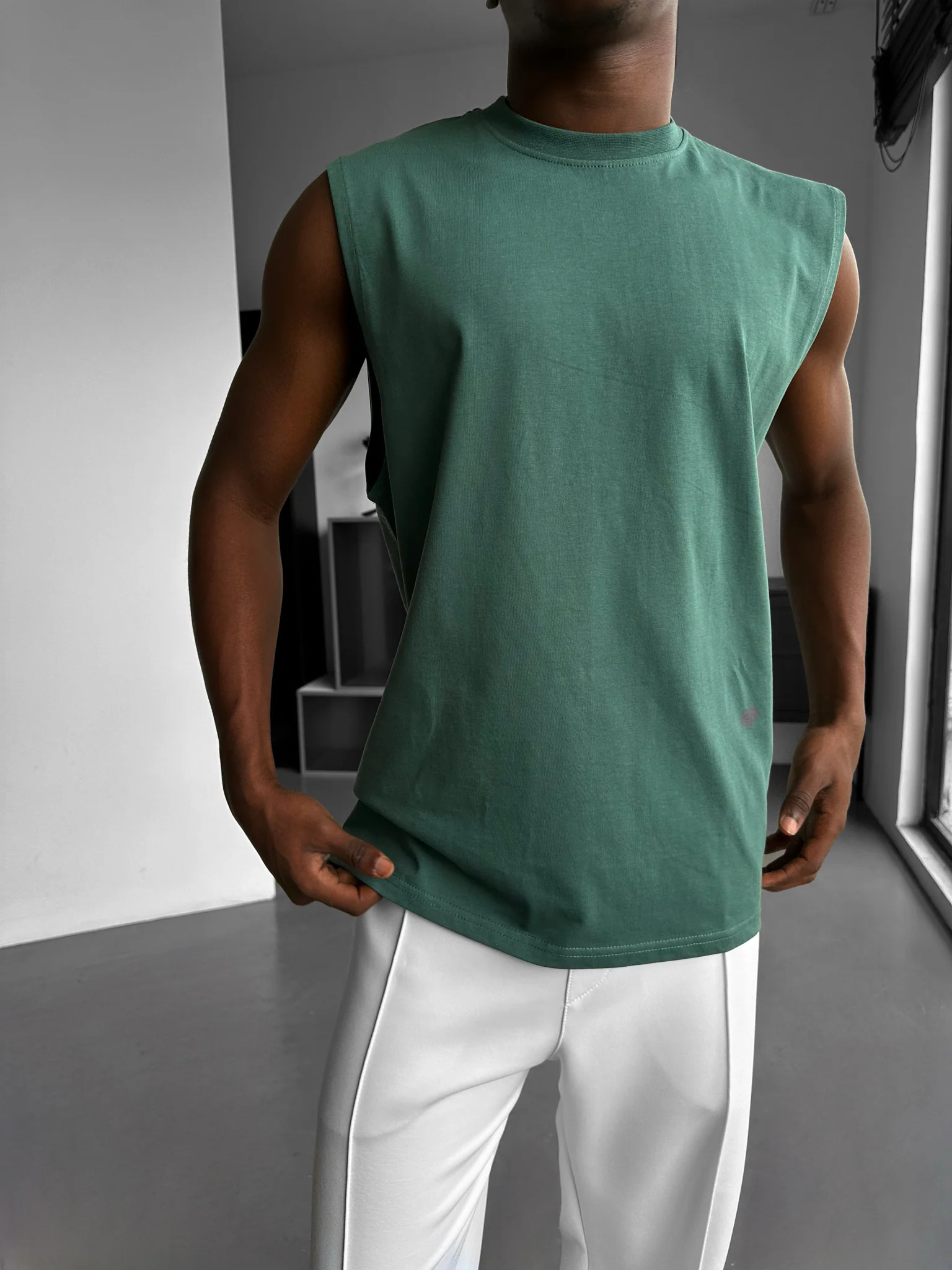 Oversize Basic Tanktop - Petrol - Image 4
