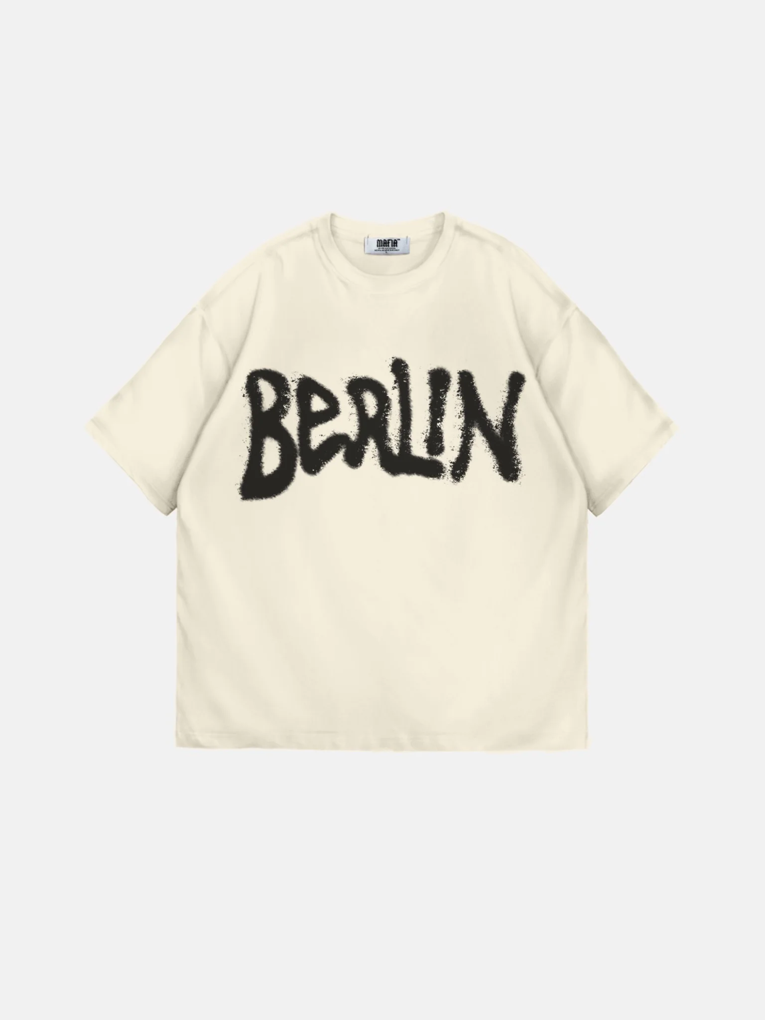 Oversize 'Berlin Sumpf' T-Shirt - Antique White and Black - Image 6