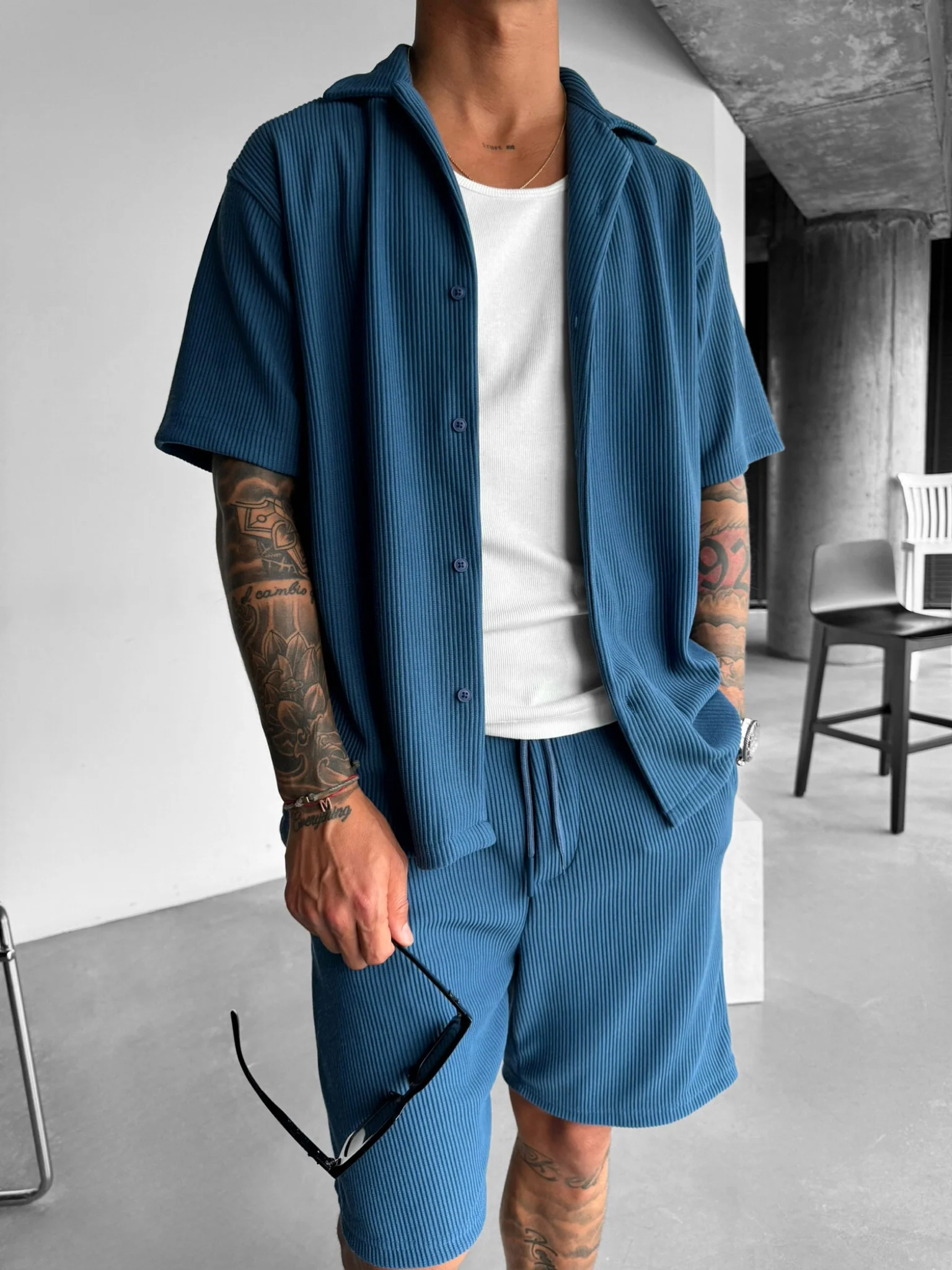 Oversize Cord Shirt - Indigo
