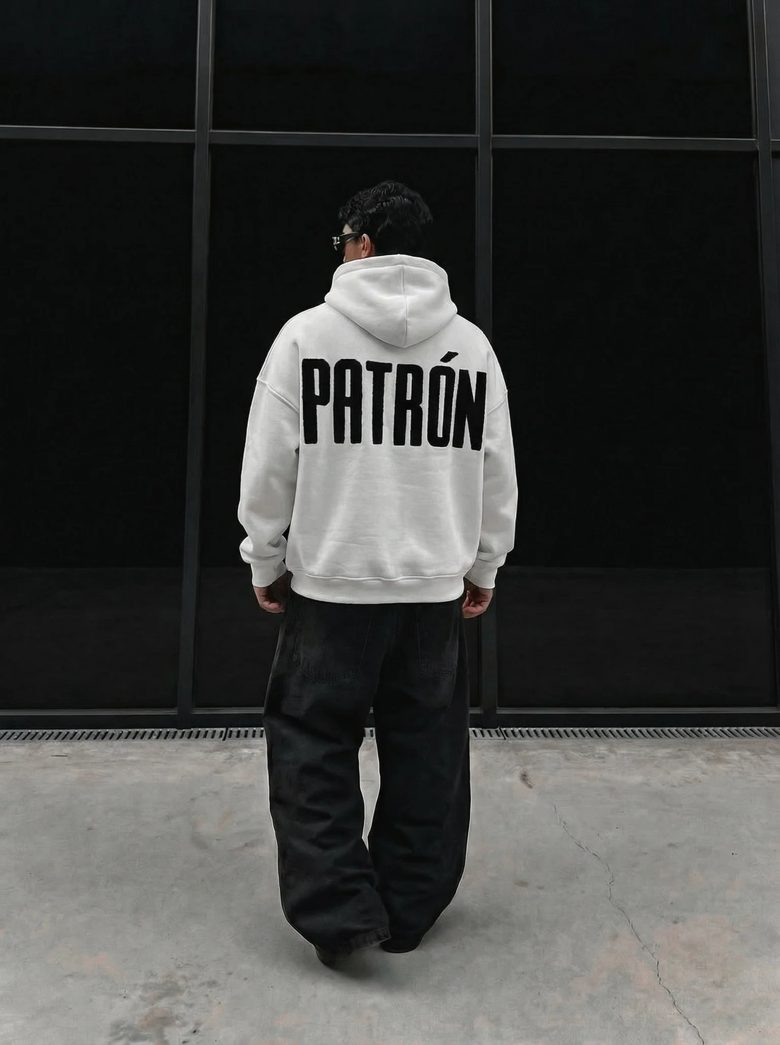 Oversize Detailed Patron Hoodie - Ecru - Image 2