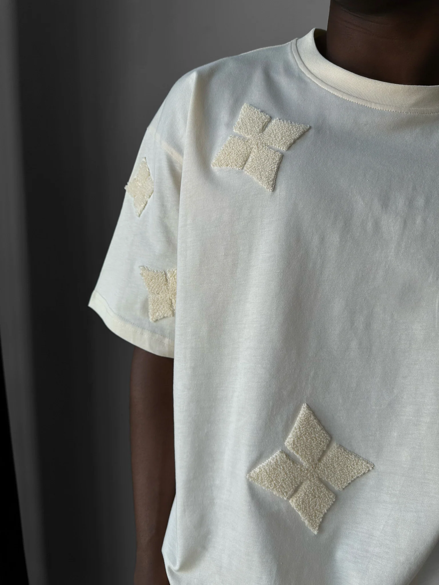 Oversize Detailed T-Shirt - Antique White