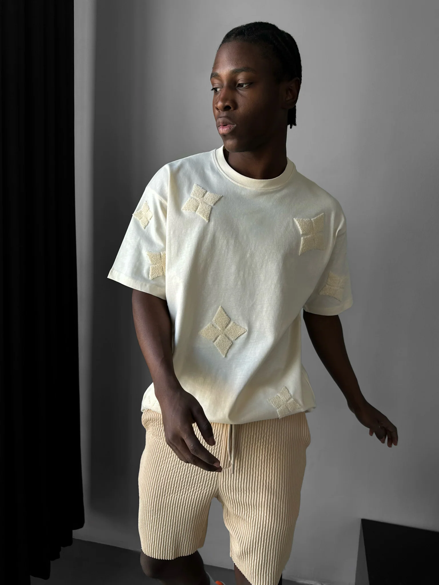 Oversize Detailed T-Shirt - Antique White - Image 2