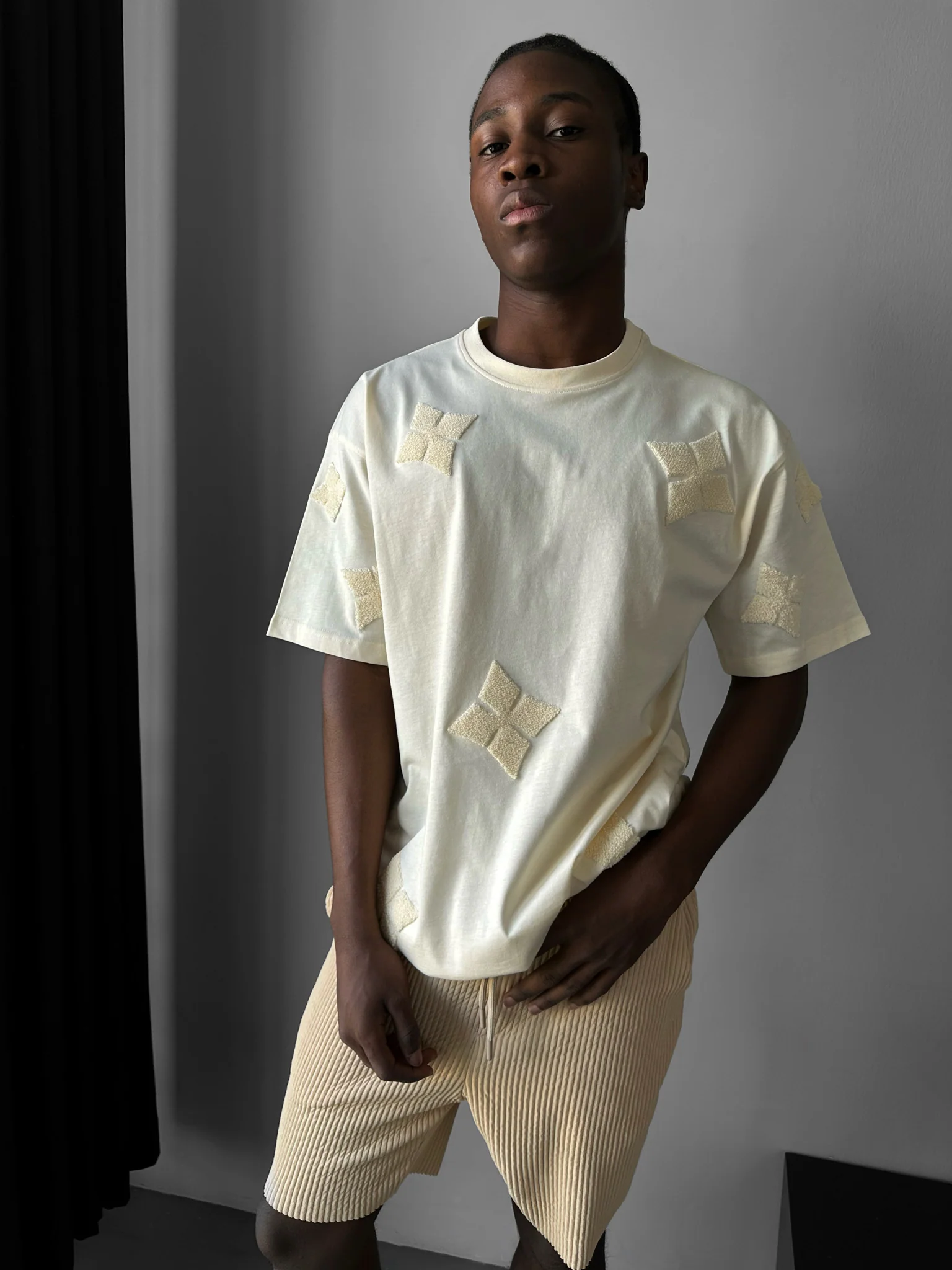 Oversize Detailed T-Shirt - Antique White - Image 3