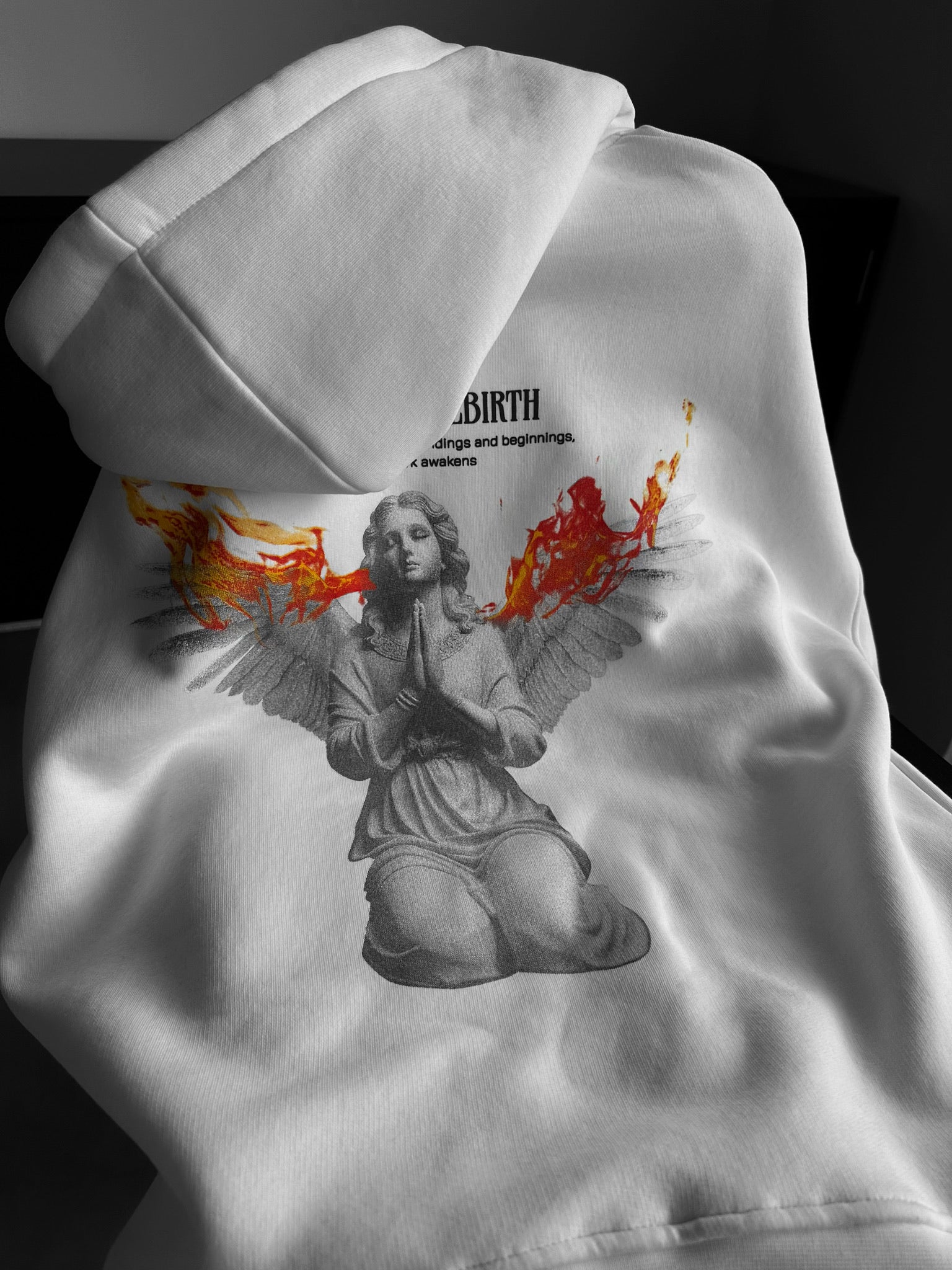 Oversize Divine Rebirth Hoodie - Ecru