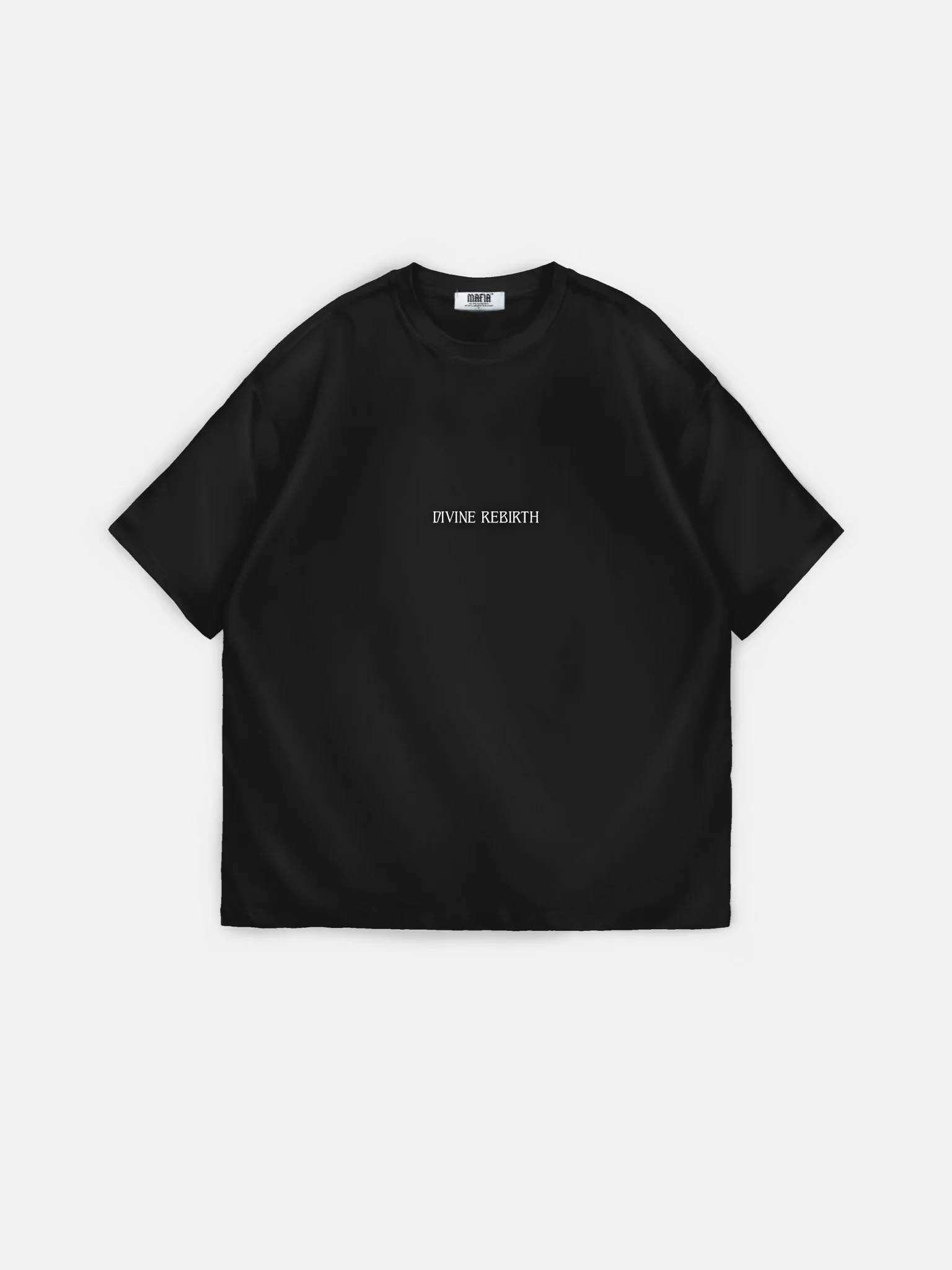 Oversize 'Divine Rebirth' T-Shirt - Black - Image 6