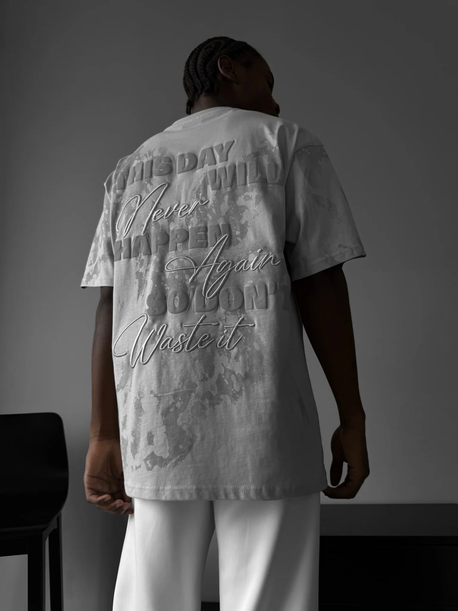 Oversize 'don’t waist it' T-Shirt - Grey
