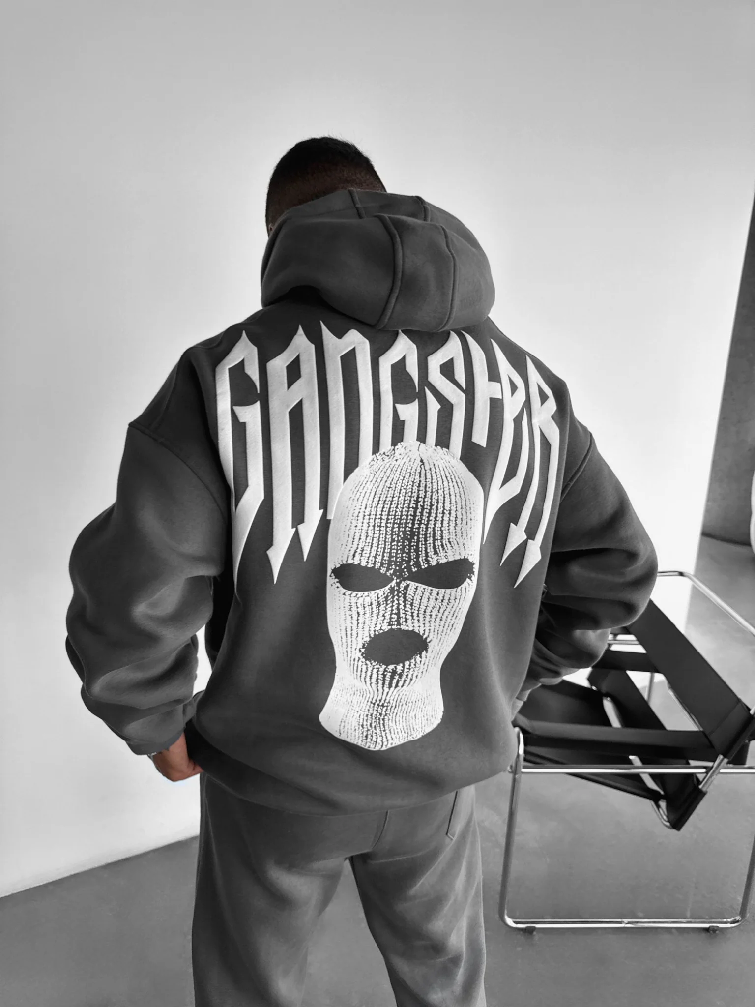 Oversize Gangster Hoodie - Anthracite - Image 3