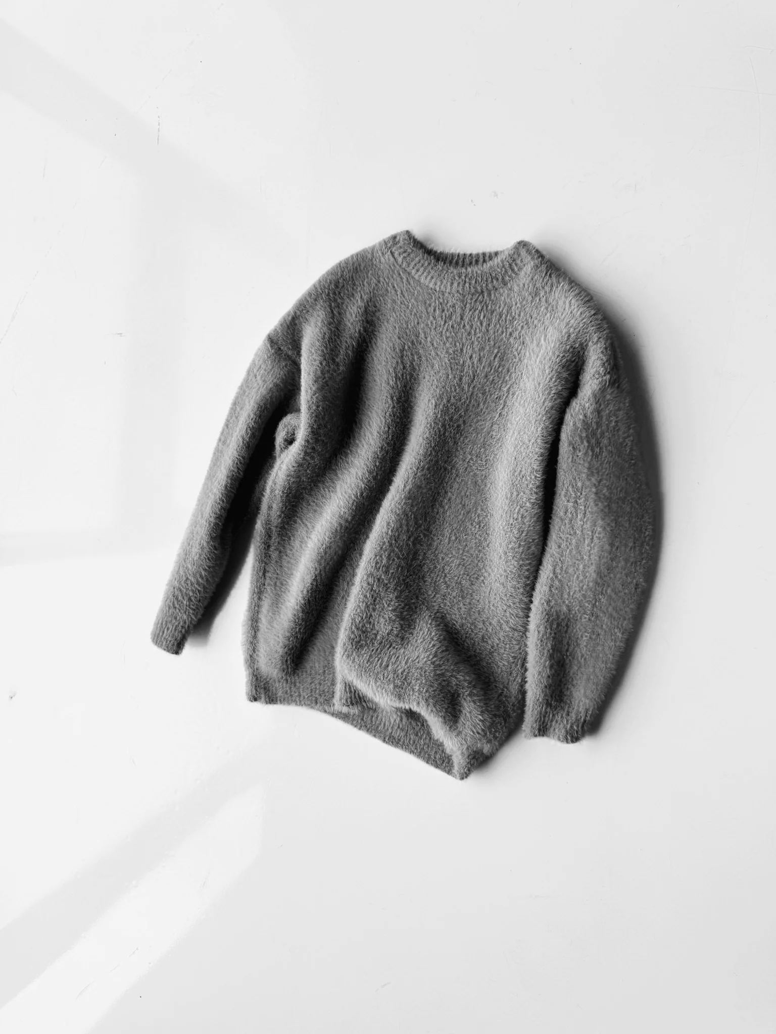 Oversize Hairy Rope Sweater - Grey - Image 2