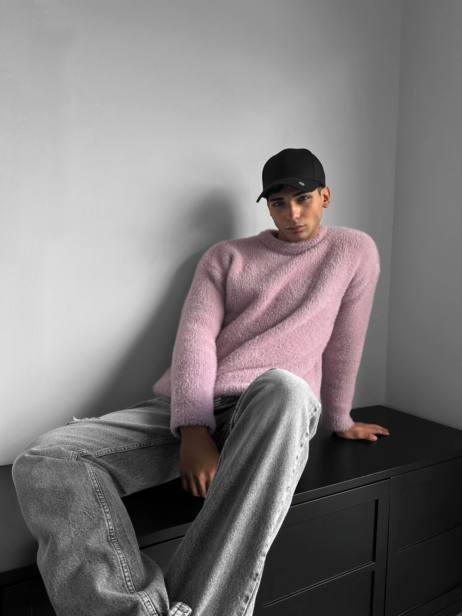 Oversize Hairy Rope Sweater - Lilac Whisper - Image 4