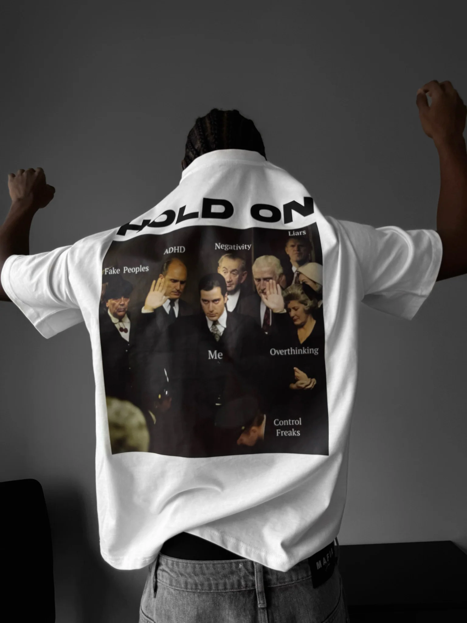 Oversize "Hold On" T-Shirt - Ecru