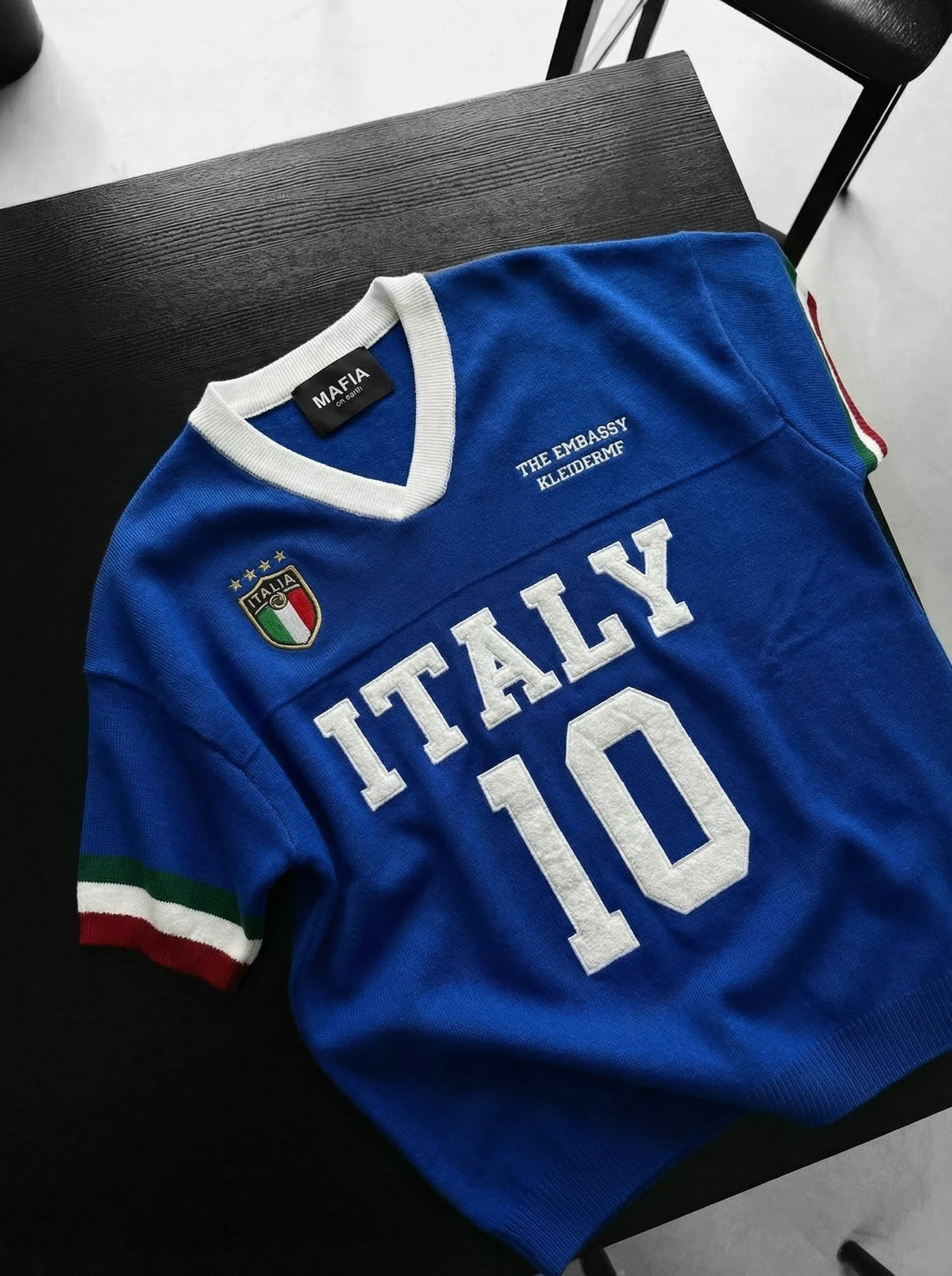 Oversize Italy Knit T-shirt - Sax