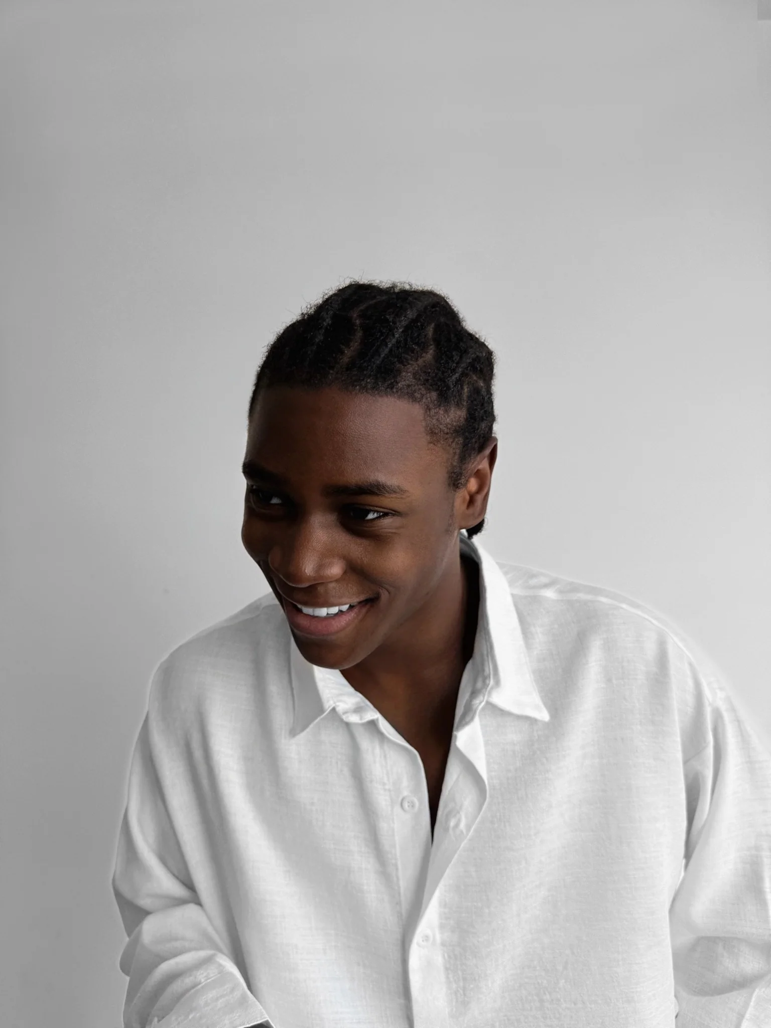 Oversize Linen Shirt - White - Image 2