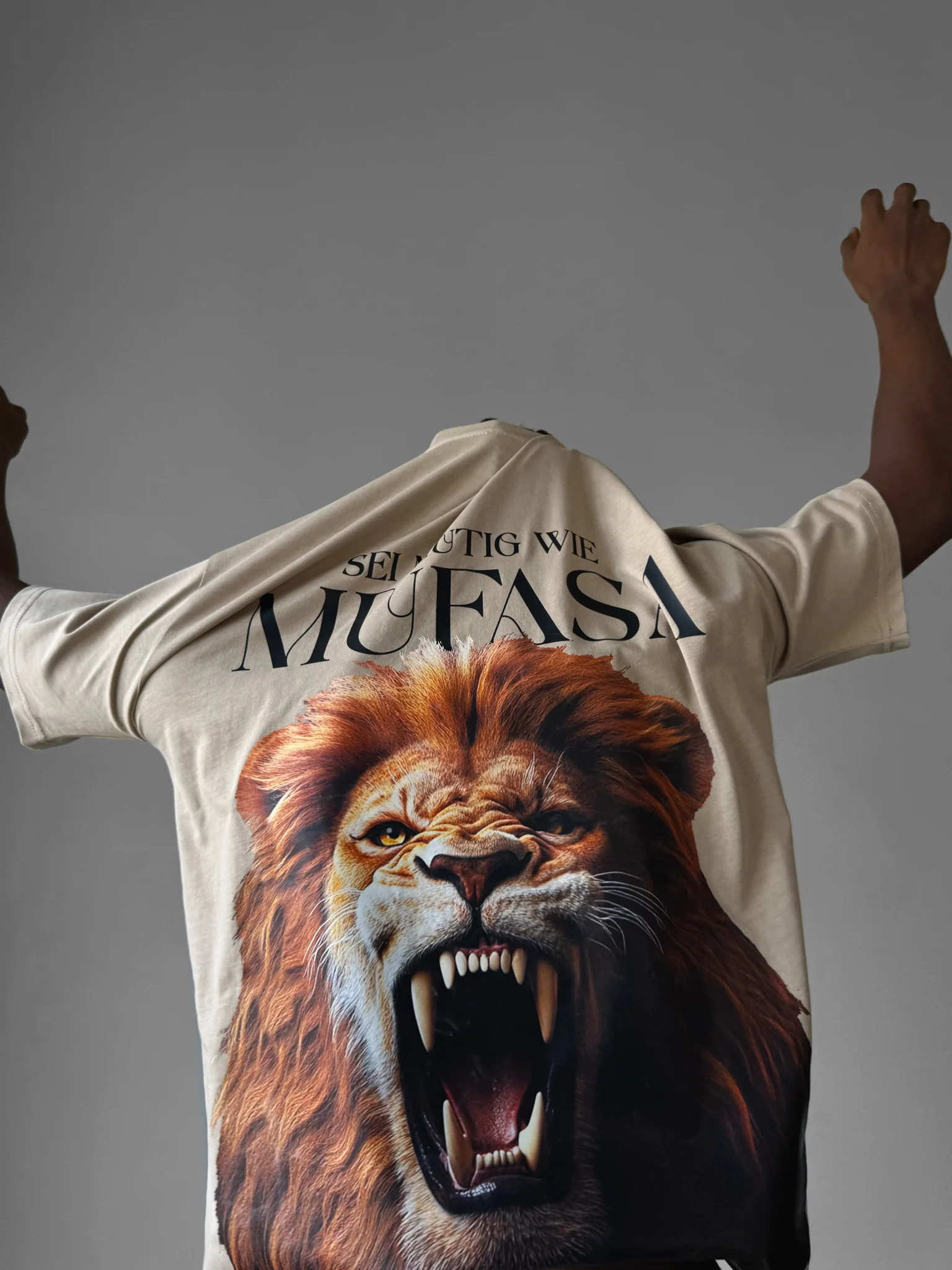 Oversize Lion T-Shirt - Antique White