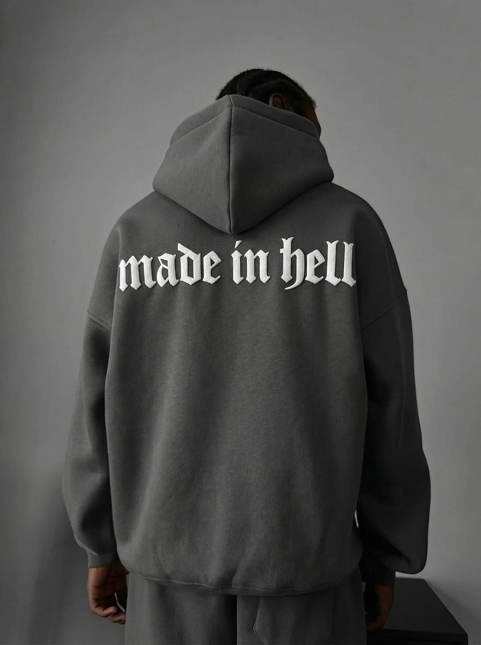Oversize Made in Hell Hoodie - Anthracite - Image 2