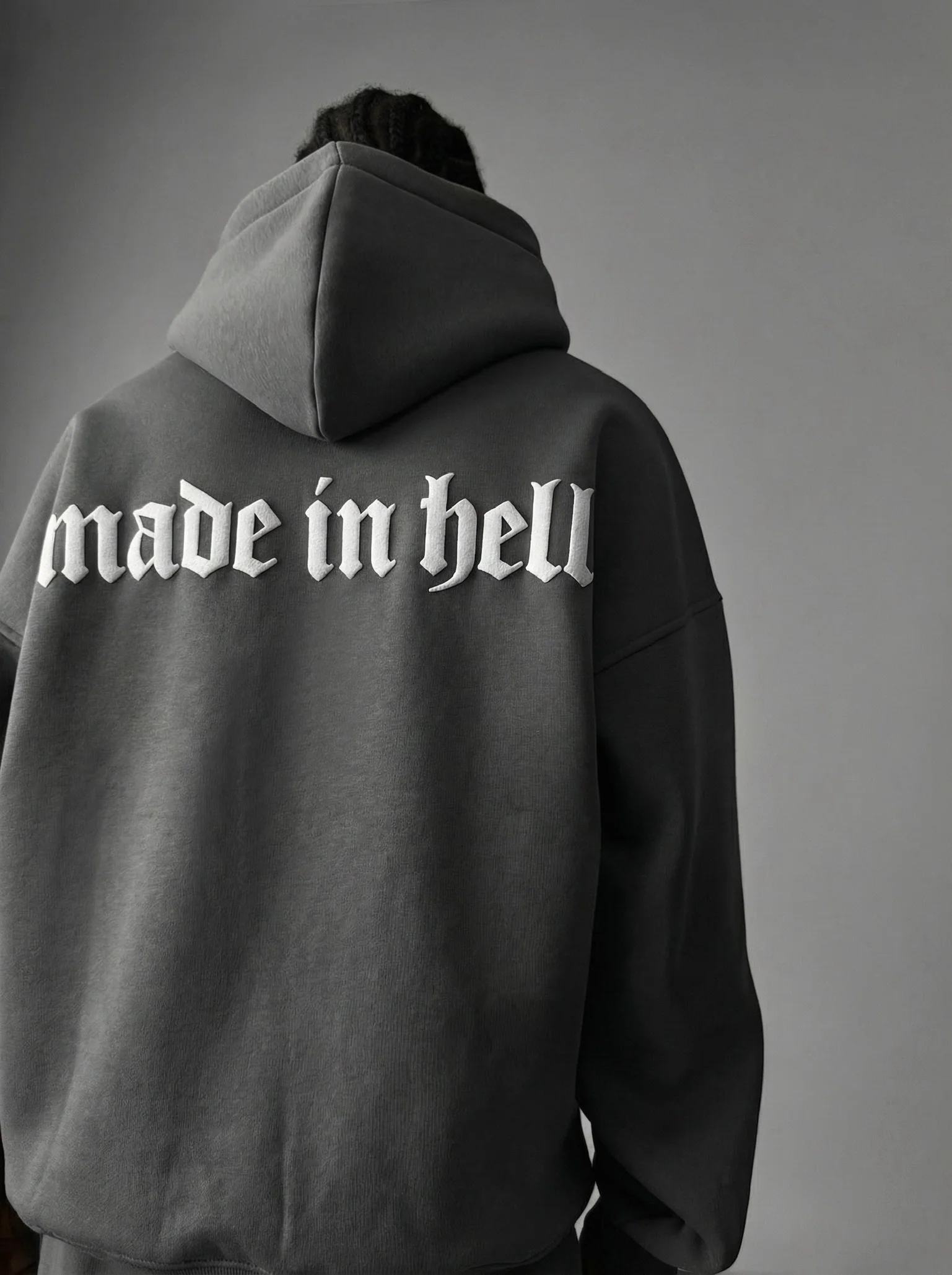Oversize Made in Hell Hoodie - Anthracite - Image 3