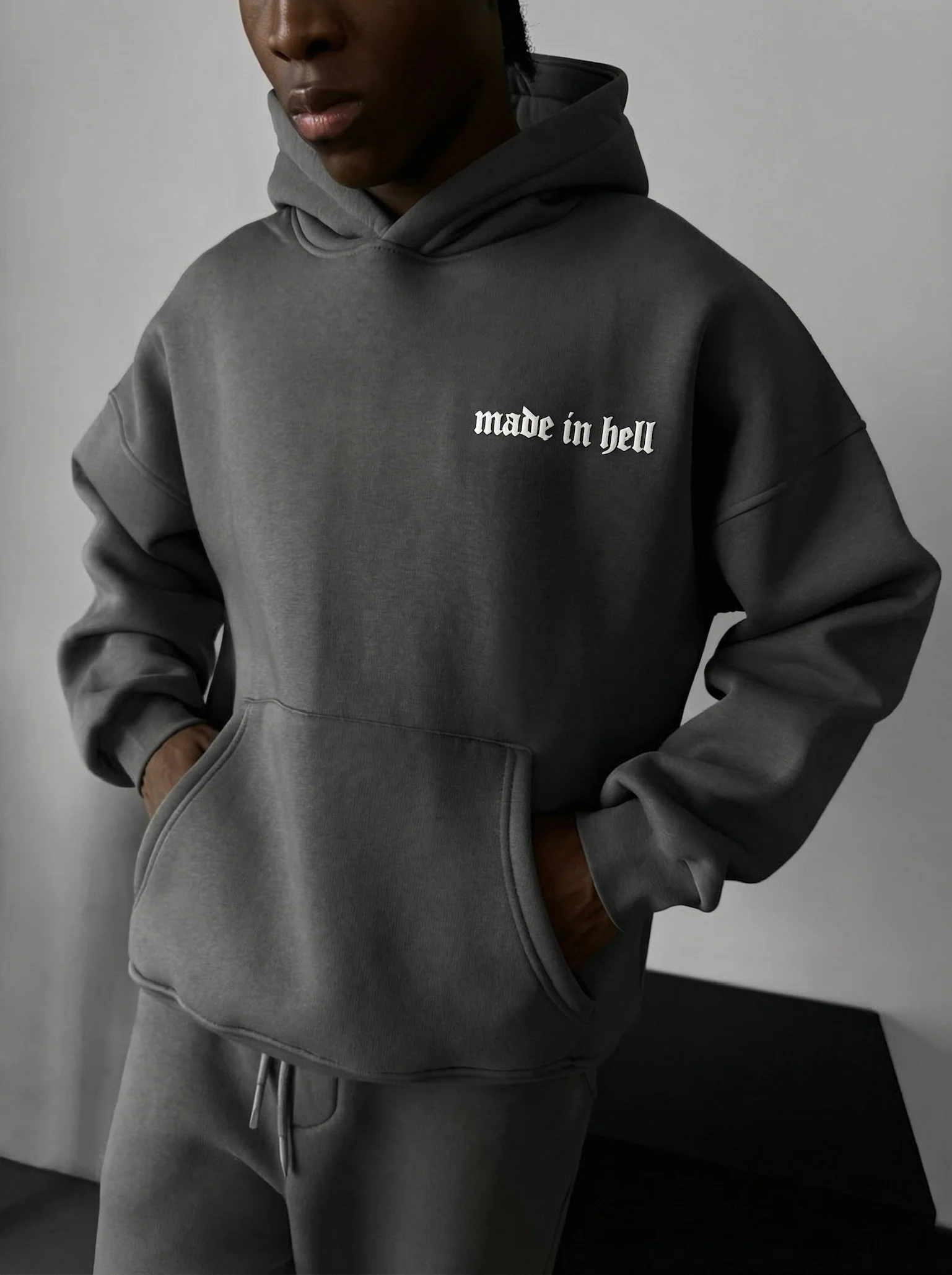 Oversize Made in Hell Hoodie - Anthracite - Image 4