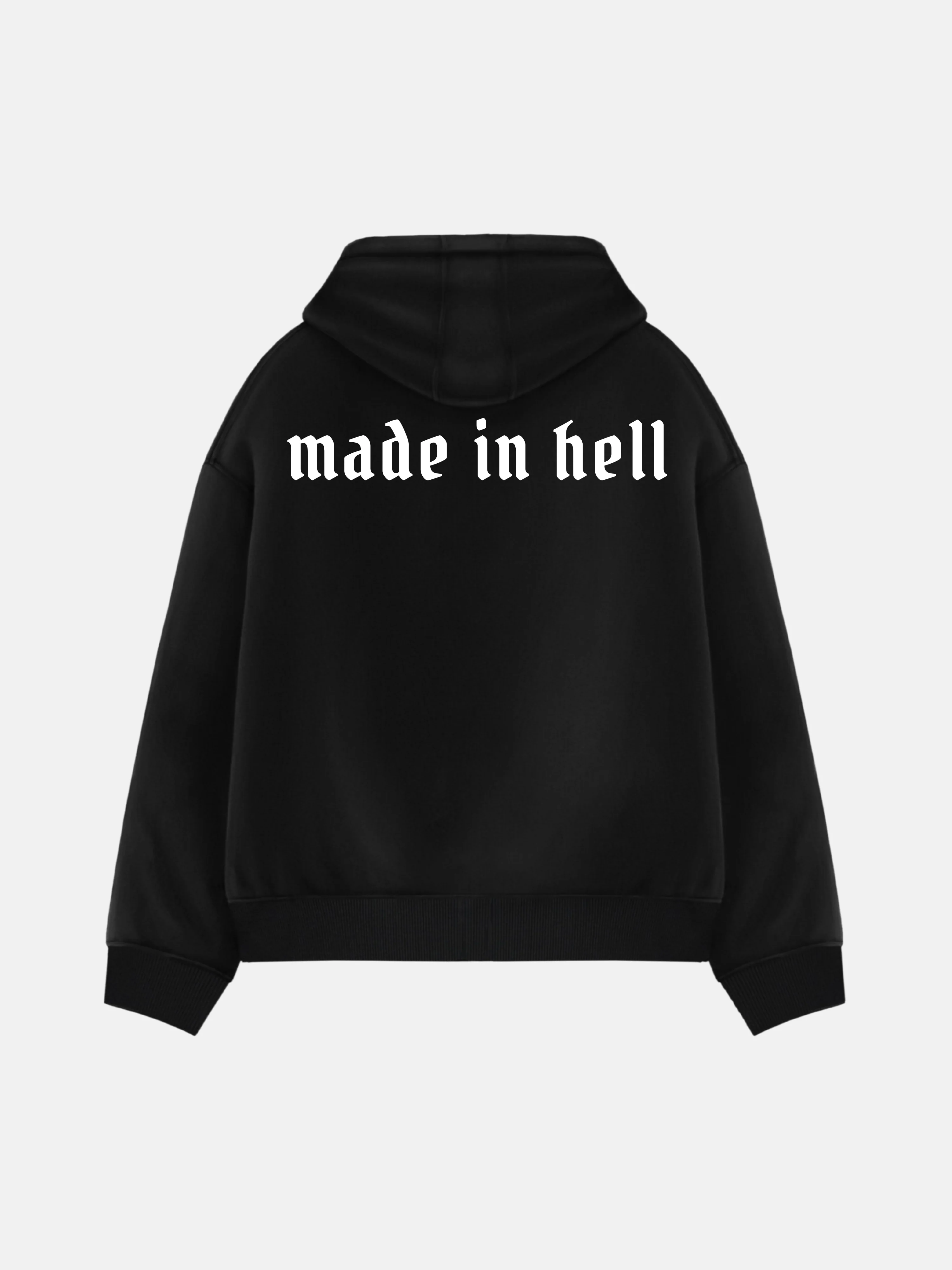 Oversize Made in Hell Hoodie - Black - Image 4