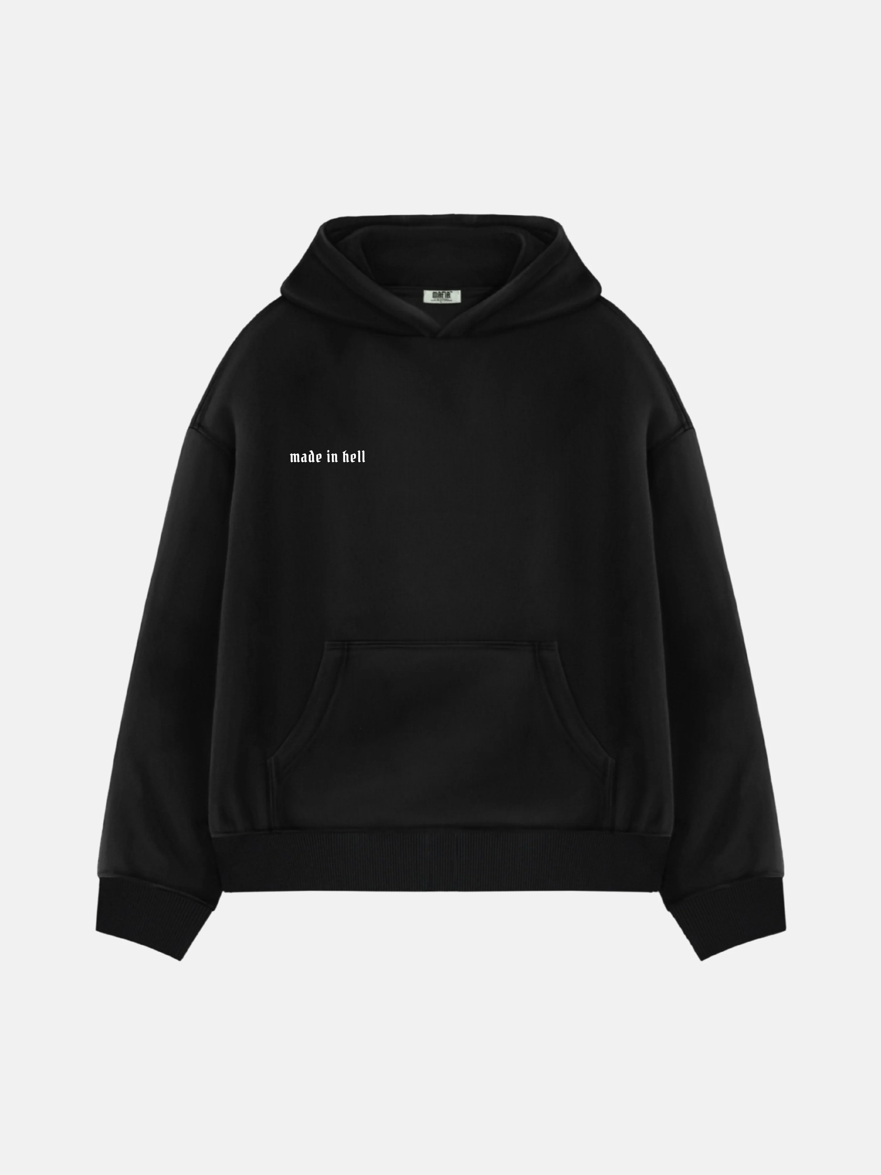 Oversize Made in Hell Hoodie - Black - Image 5