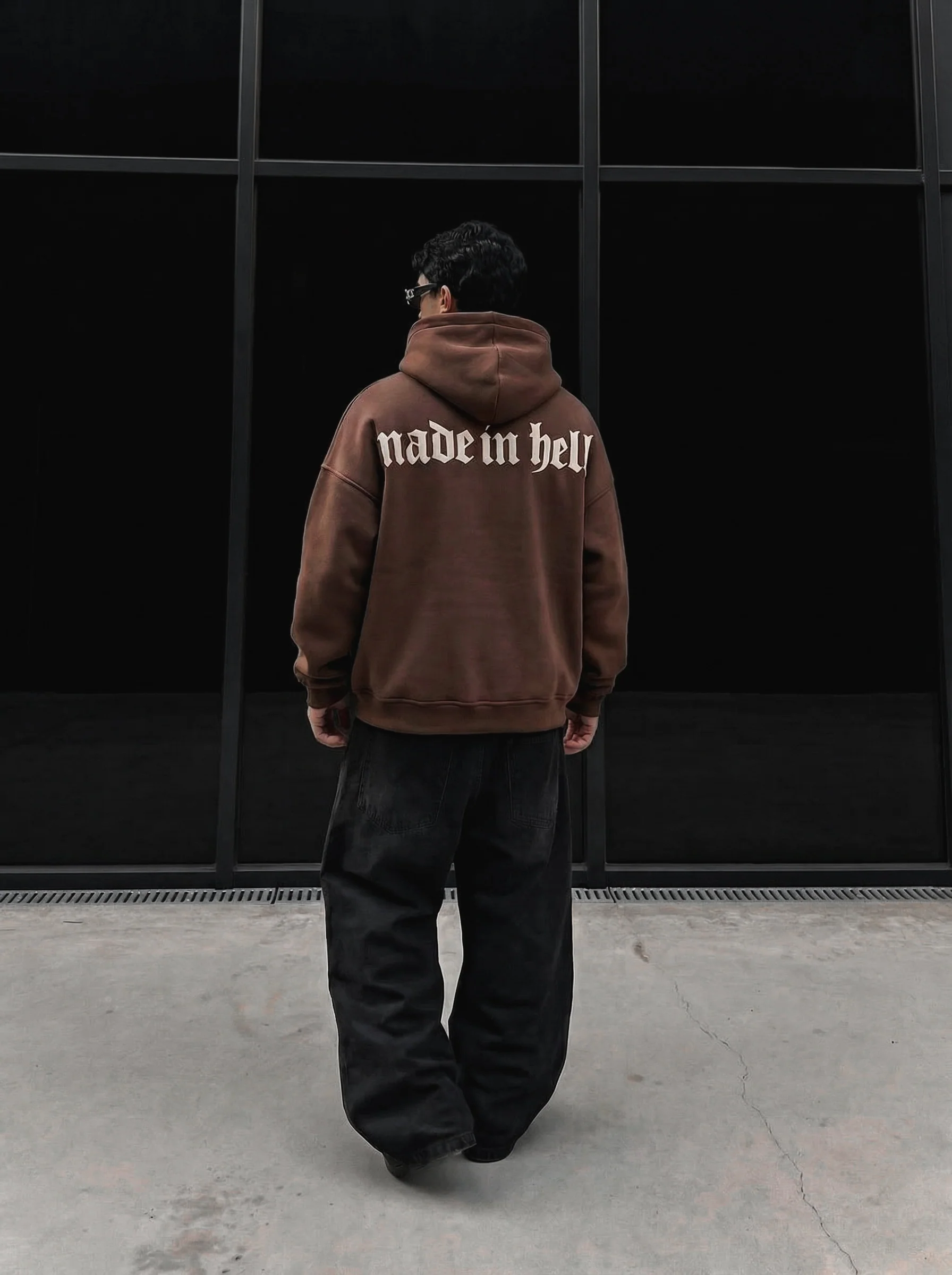 Oversize Made in Hell Hoodie - Brown