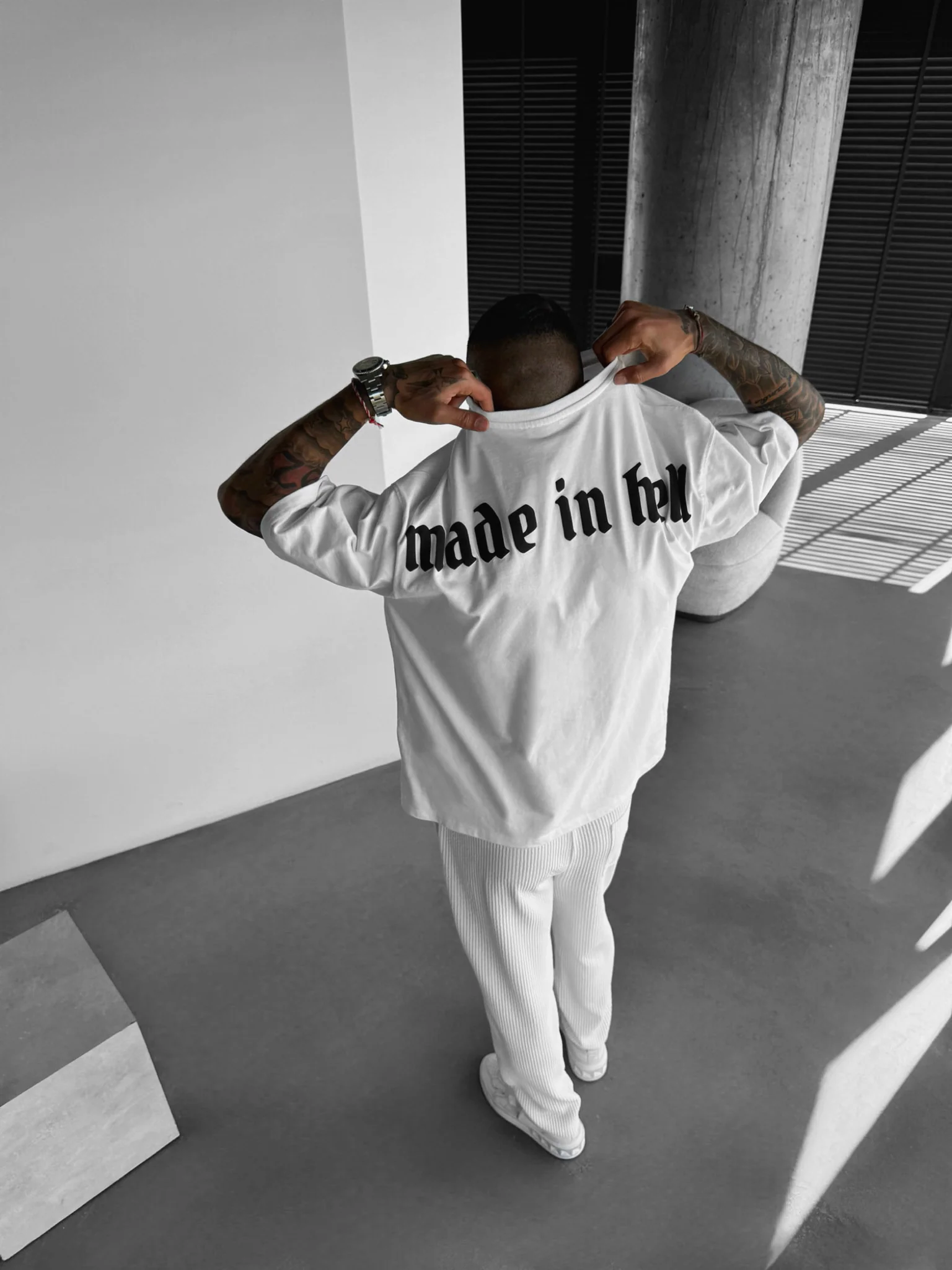 Oversize Made in Hell T-shirt - Ecru