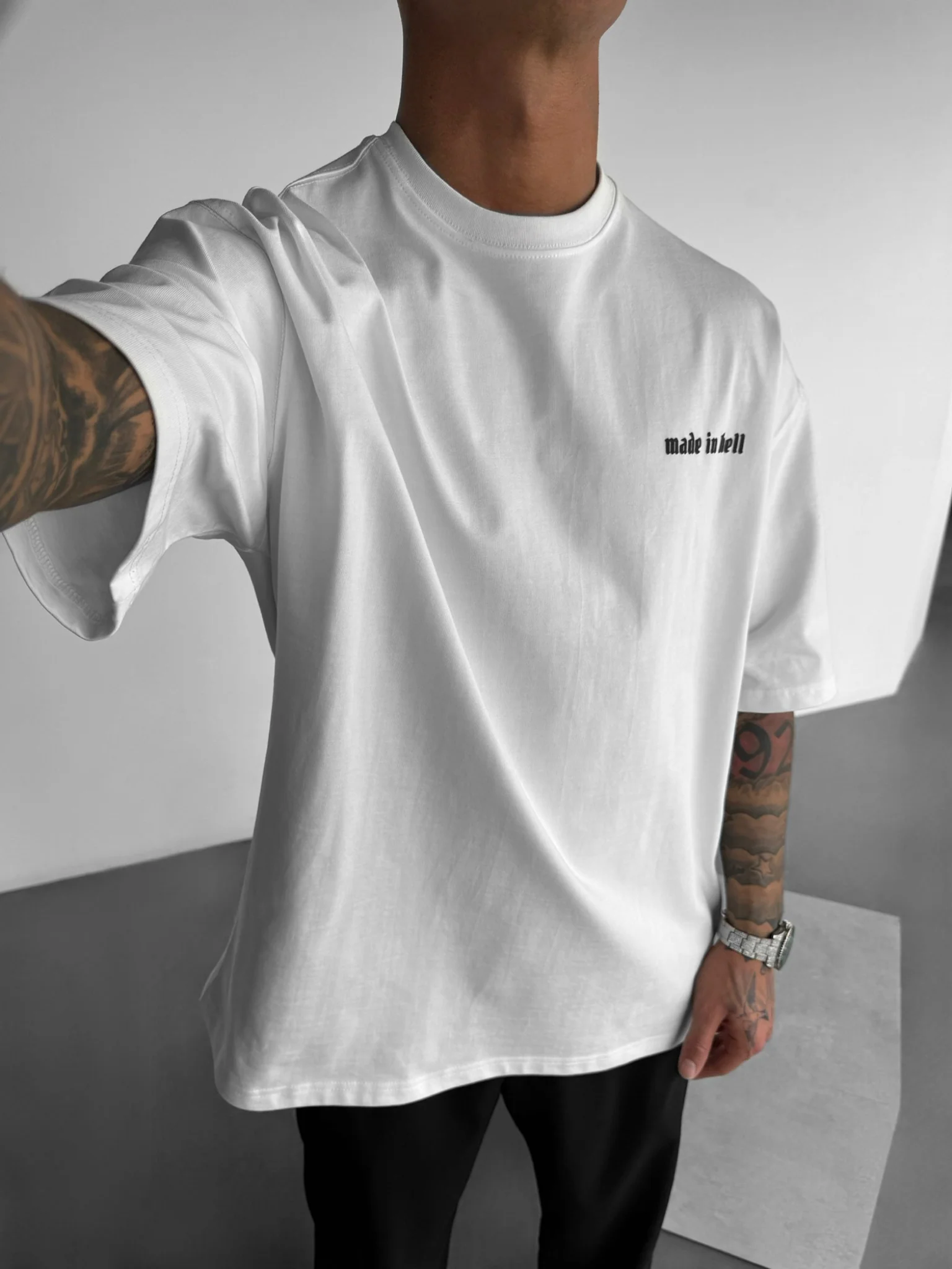 Oversize Made in Hell T-shirt - Ecru - Image 3