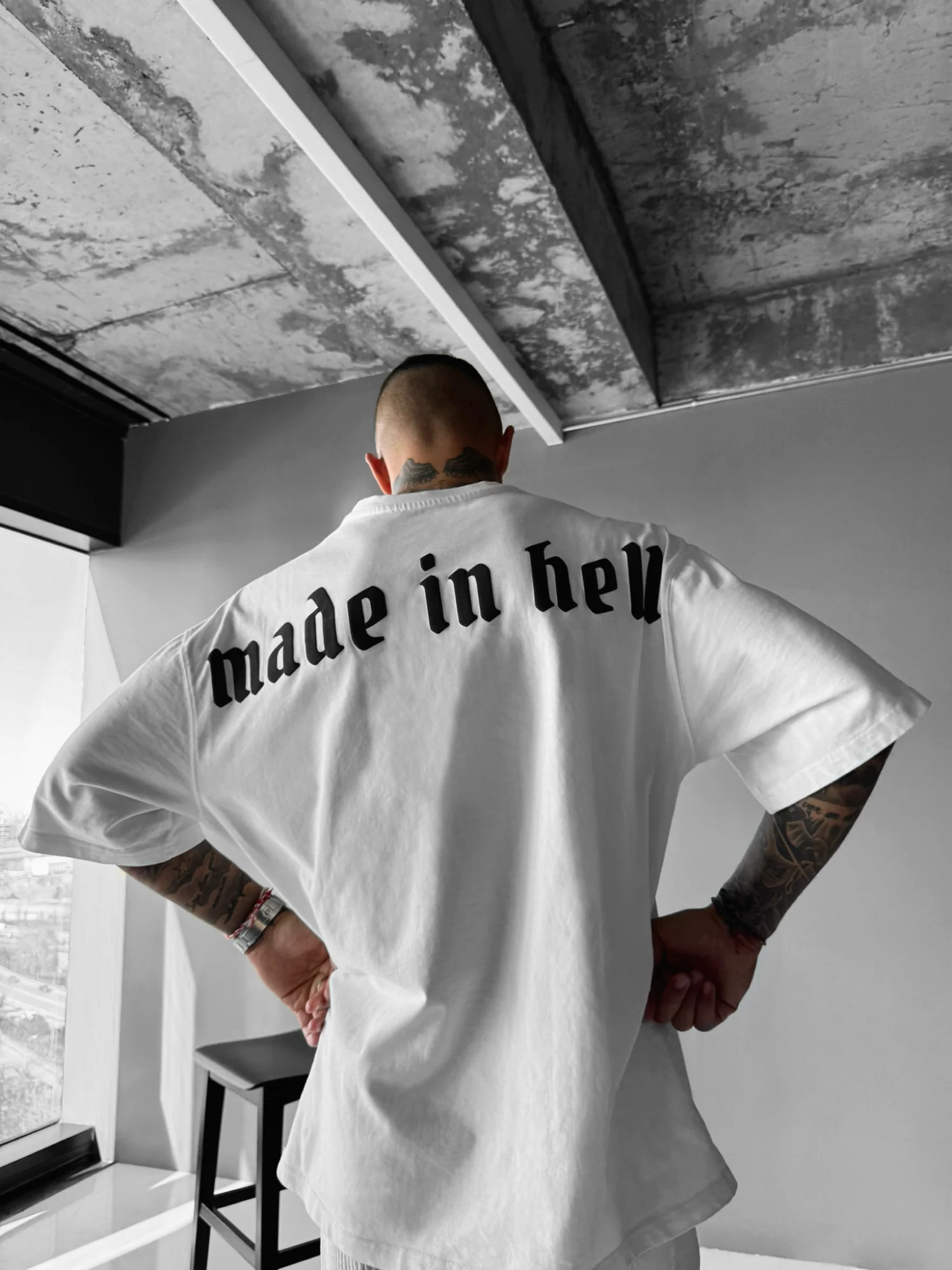 Oversize Made in Hell T-shirt - Ecru - Image 5