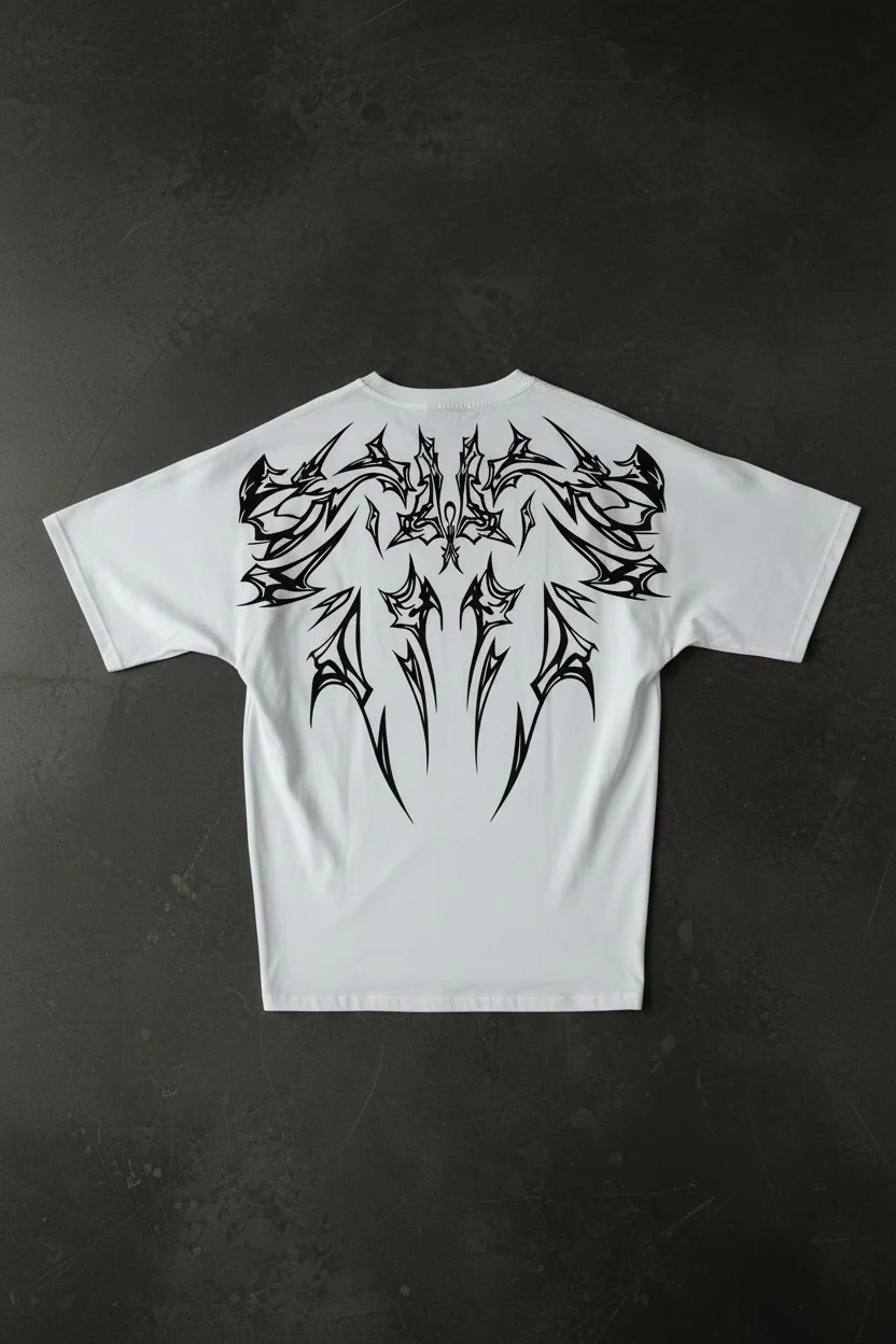 Oversize Mafia Tribal T-shirt - Ecru