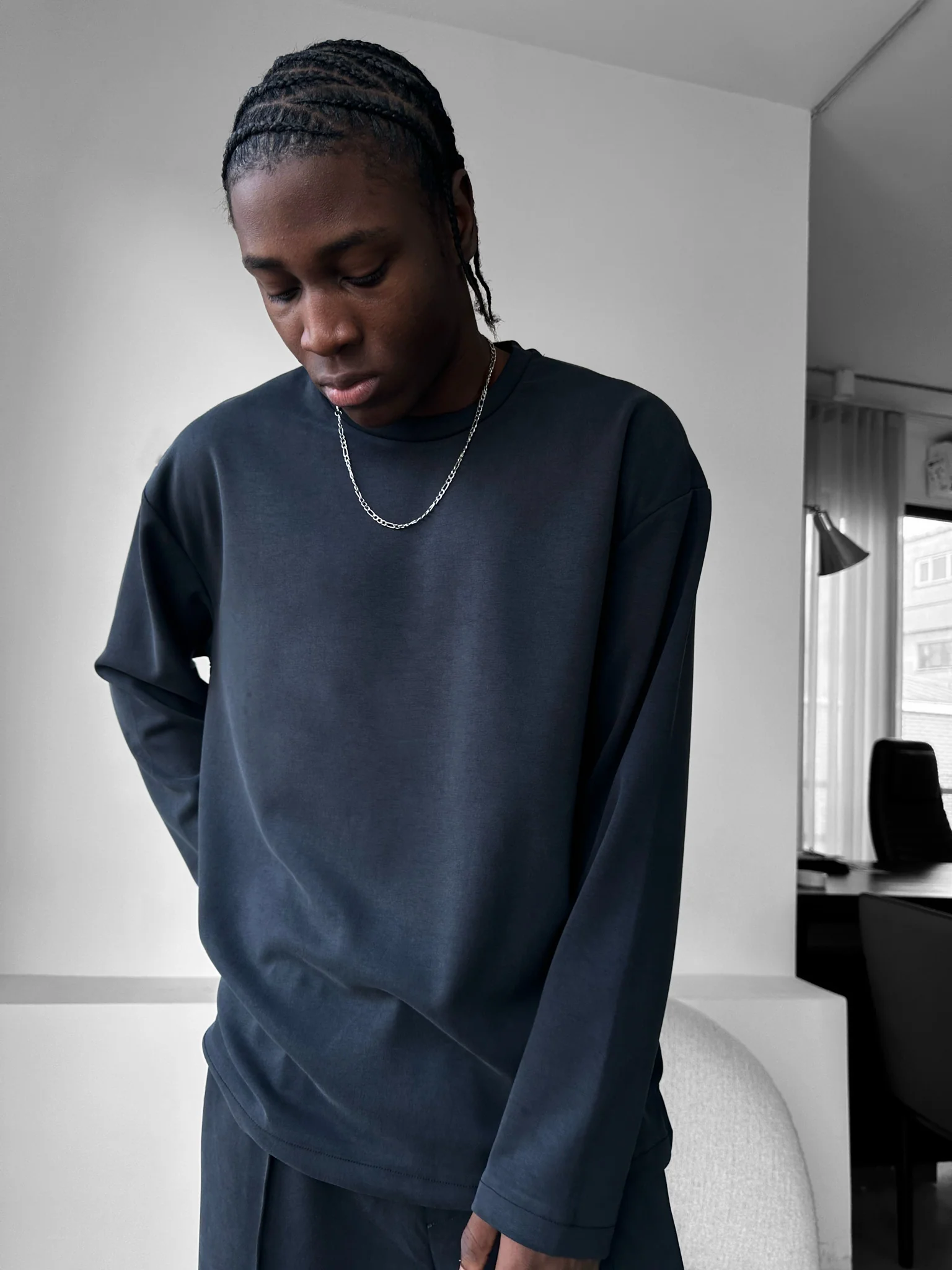 Oversize Modal Sweatshirt - Black