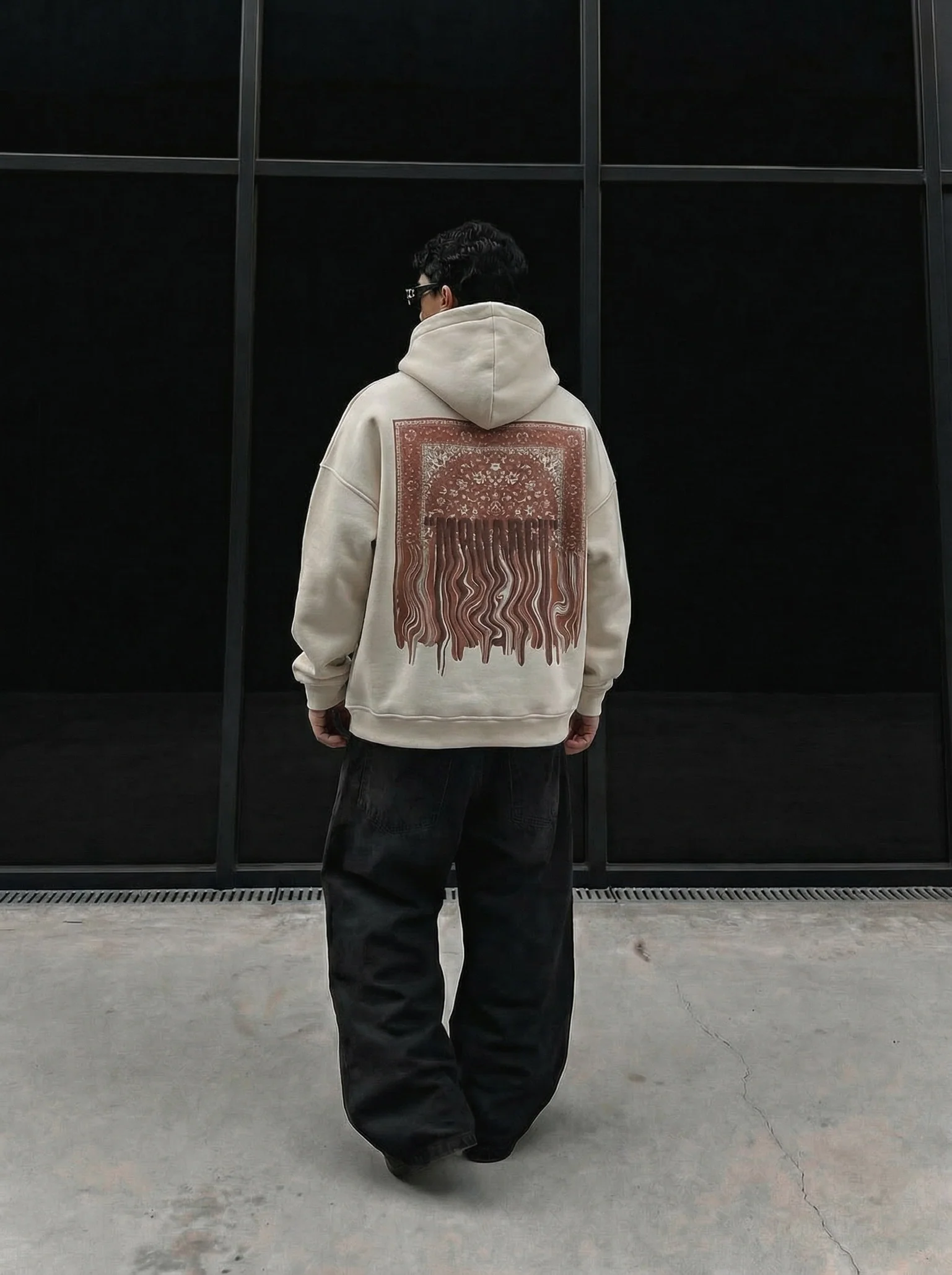 Oversize Monarch Hoodie - Beige