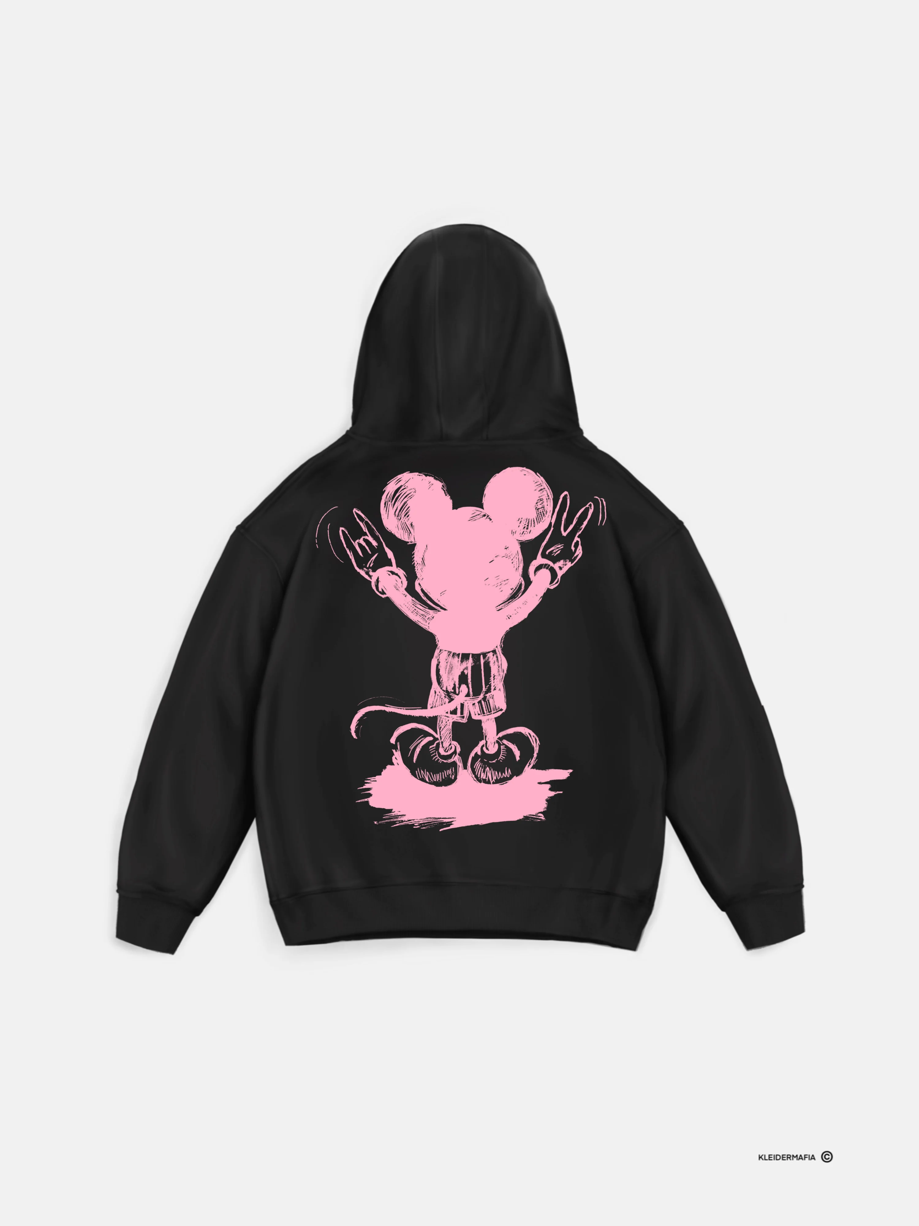 Oversize Mouse Hoodie - Black and Pink - Image 6