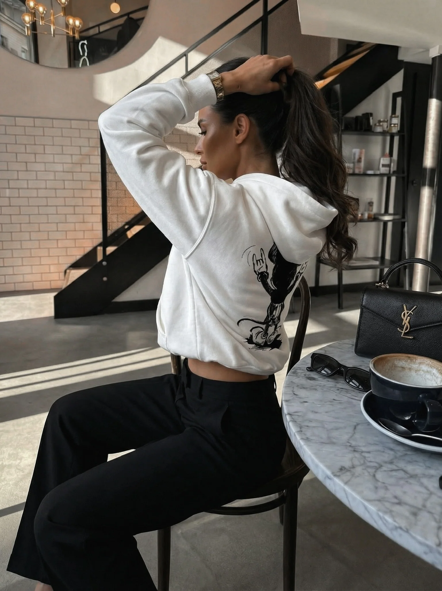 Oversize Mouse Hoodie - White - Image 3