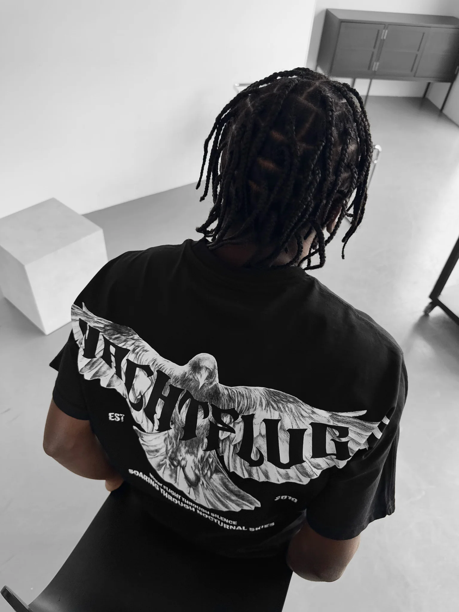 Oversize "Nachtflug" T-Shirt - Black - Image 4